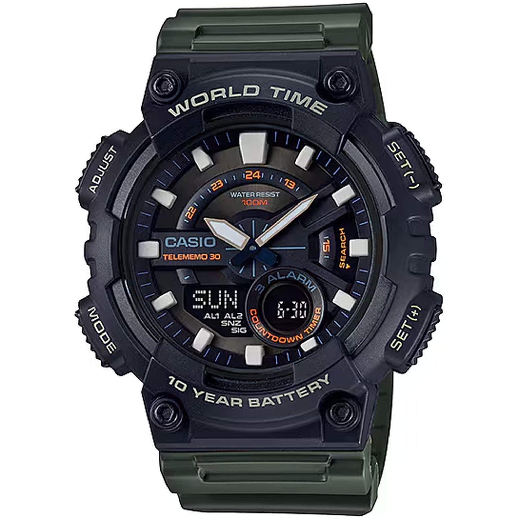 Montre Casio Homme AEQ-110W-3A Quartz Analogique / Digitale Noir