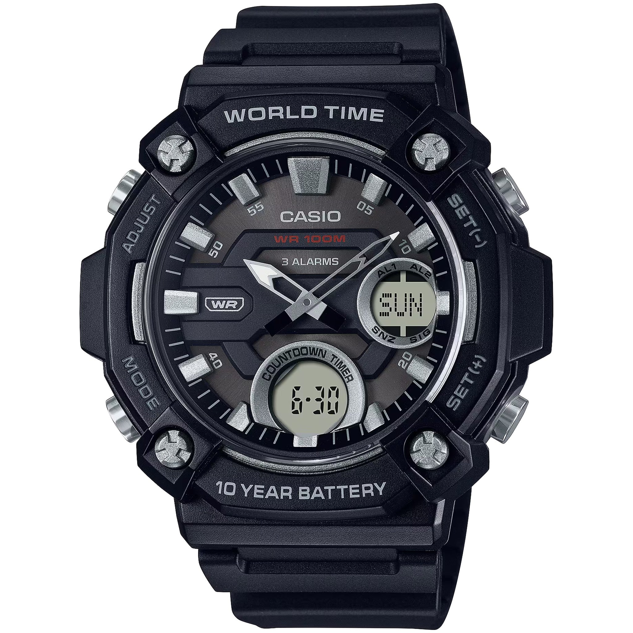 Montre Casio Homme AEQ-120W-1A Quartz Analogique / Digitale Noir