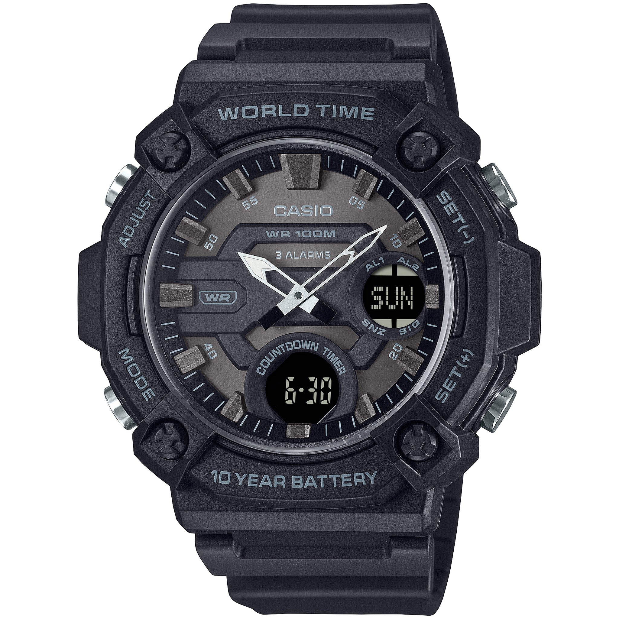 Montre Casio Homme AEQ-120W-1B Quartz Analogique / Digitale Noir