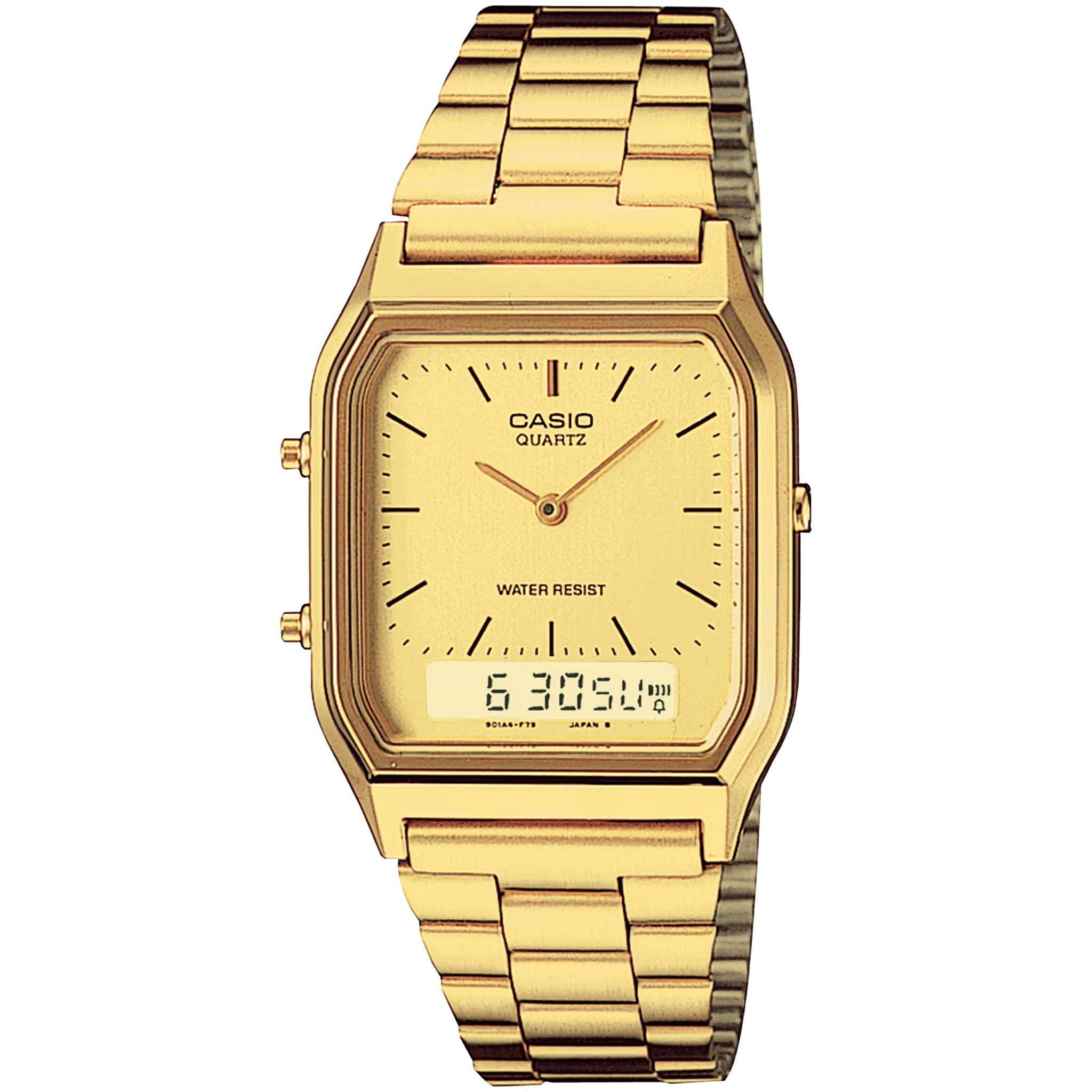 Casio Unisex Vintage Watch AQ-230GA-9D Quartz Analog/Digital Gold White