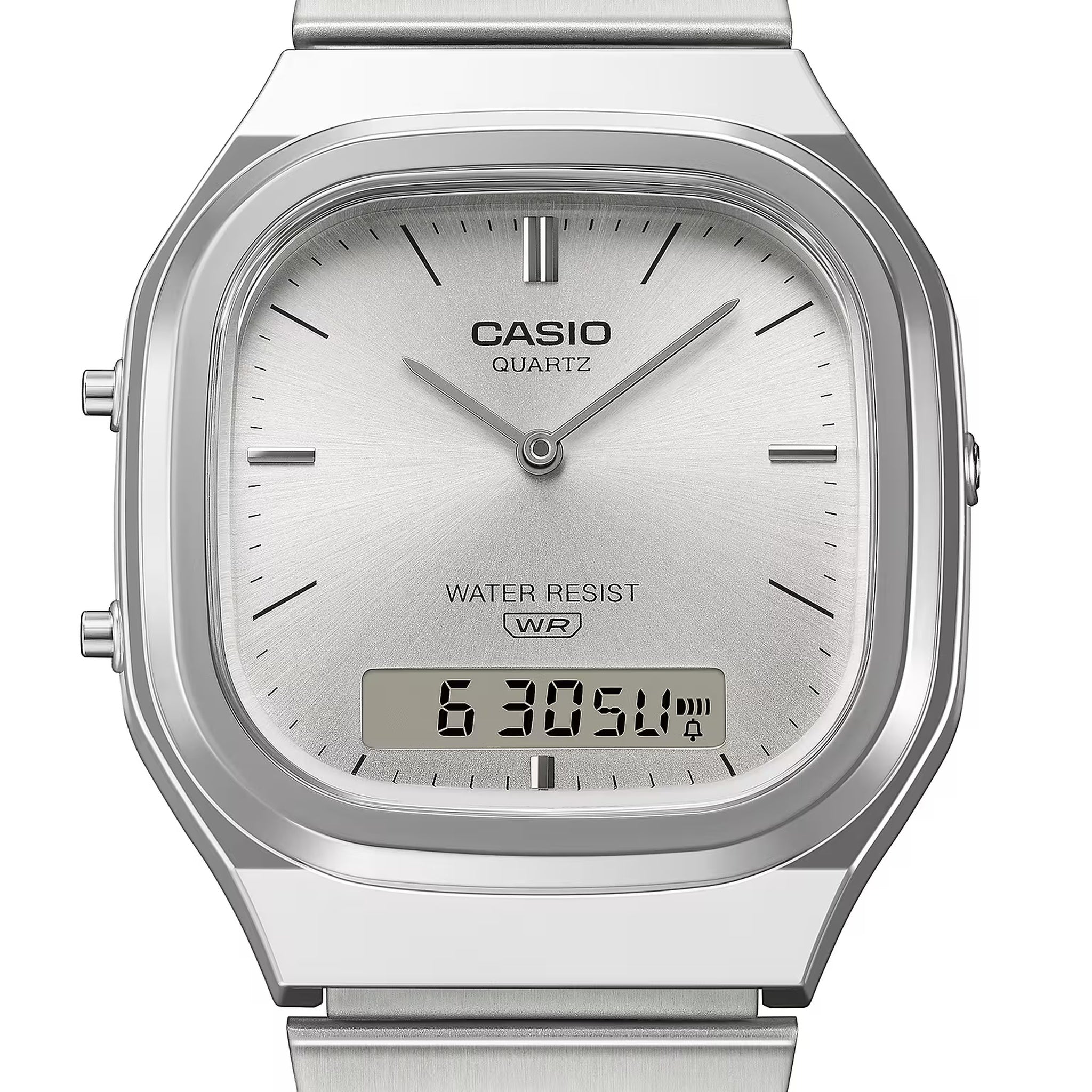 Montre Casio Mixte Vintage AQ-240E-7A Quartz Analogique / Digitale Argent