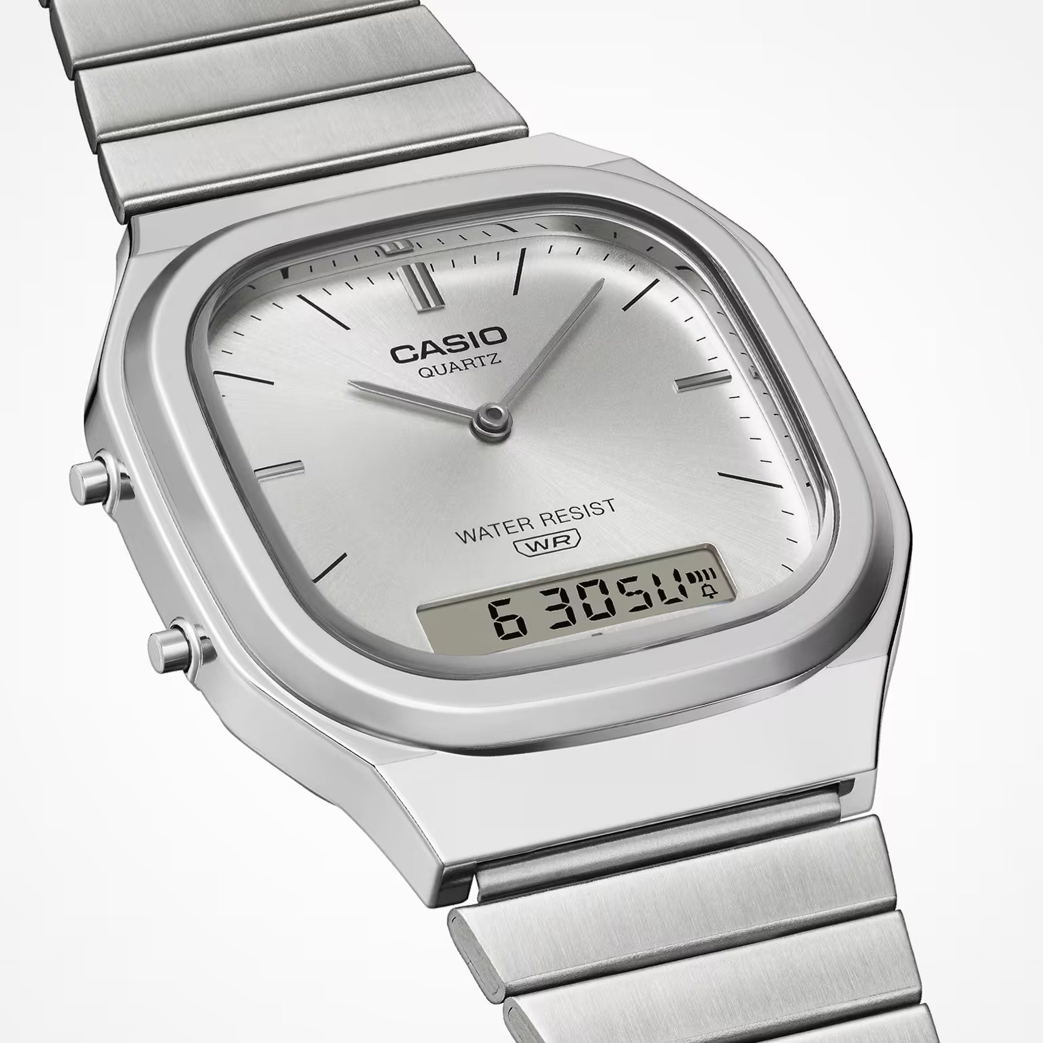 Montre Casio Mixte Vintage AQ-240E-7A Quartz Analogique / Digitale Argent