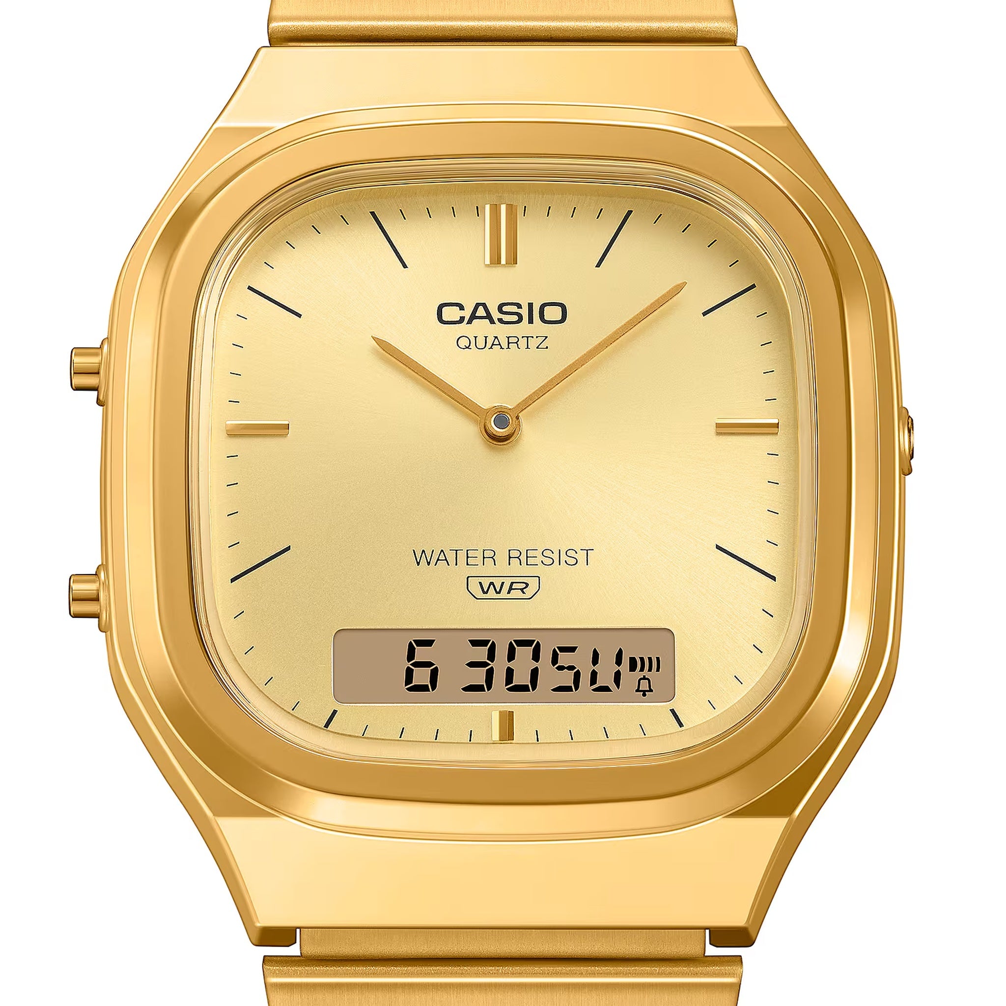 Montre Casio Mixte Vintage AQ-240EG-9A Quartz Analogique / Digitale Doré