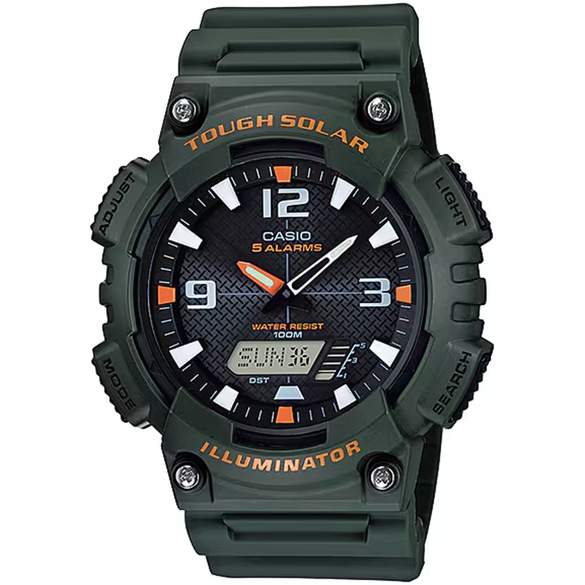 Montre Casio Homme AQ-S810W-3A Solaire Analogique / Digitale Vert Noir