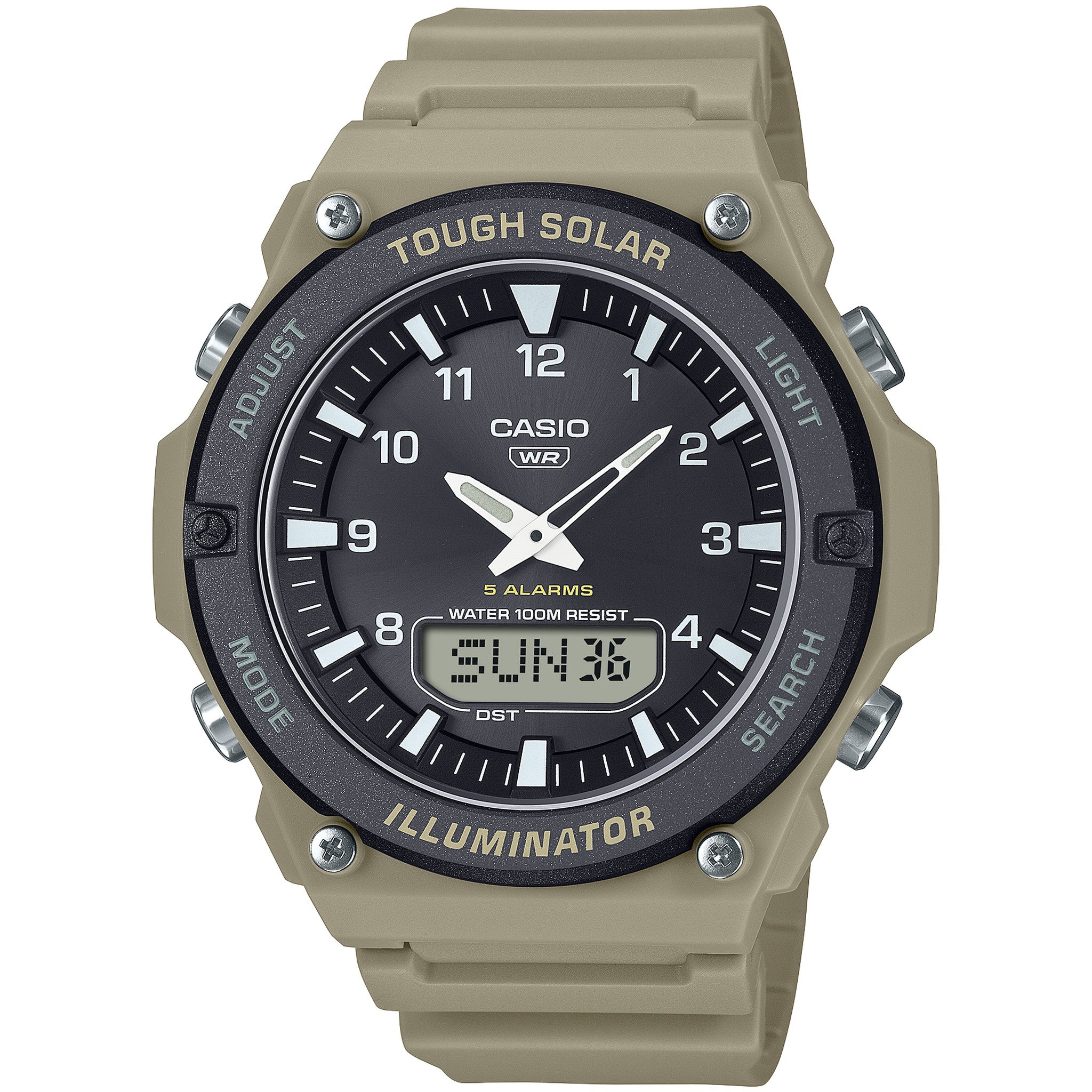 Montre Casio Homme AQ-S820W-5A Solaire Analogique / Digitale Marron Noir