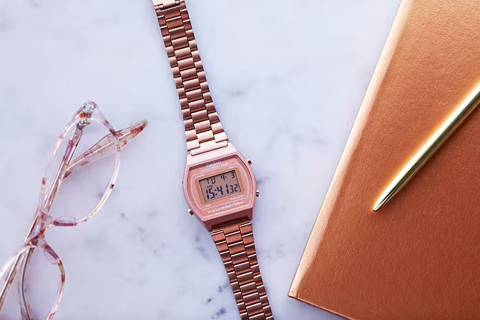Casio Unisex Vintage Uhr B640WC-5A Quarz Digital Roségold