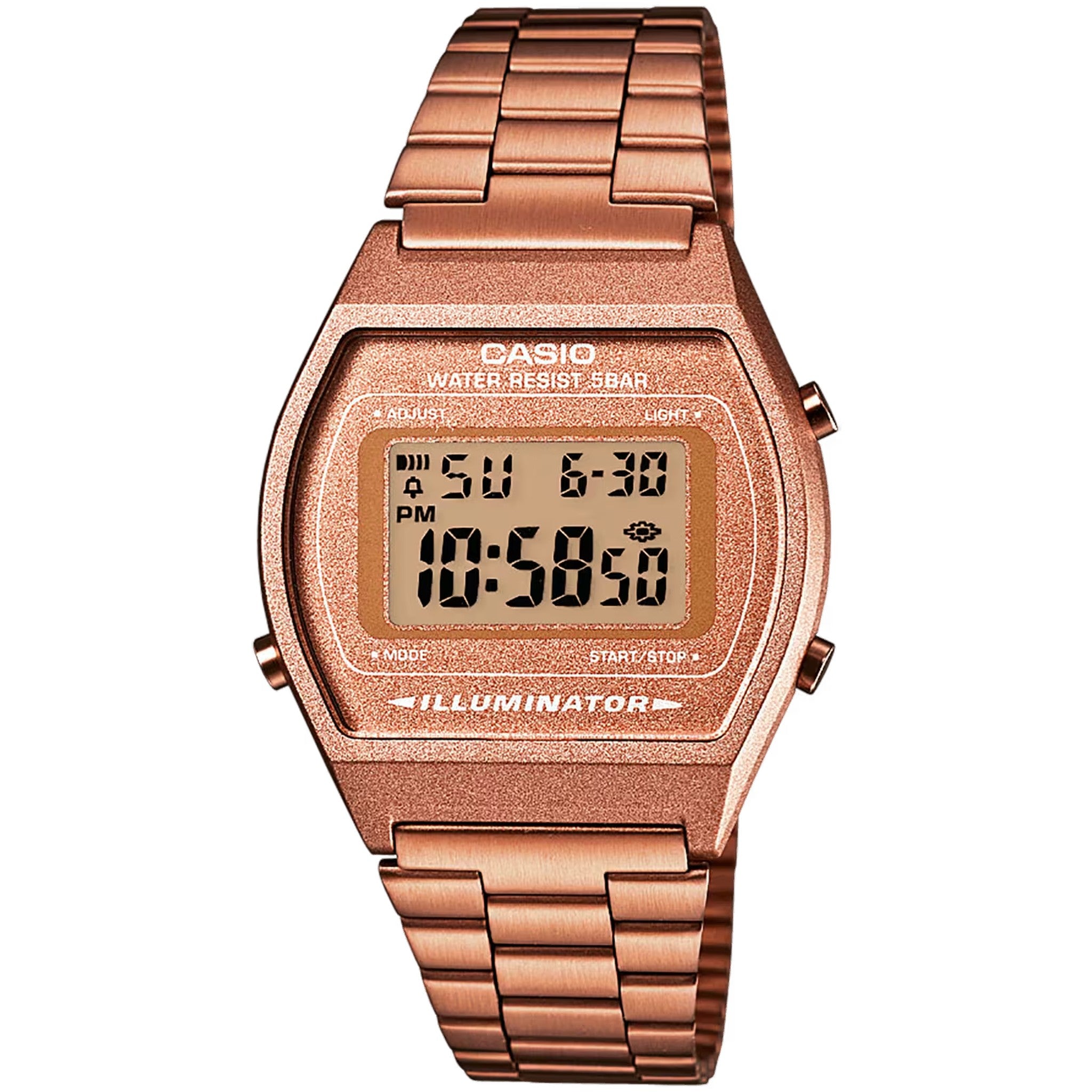 Casio Unisex Vintage Uhr B640WC-5A Quarz Digital Roségold
