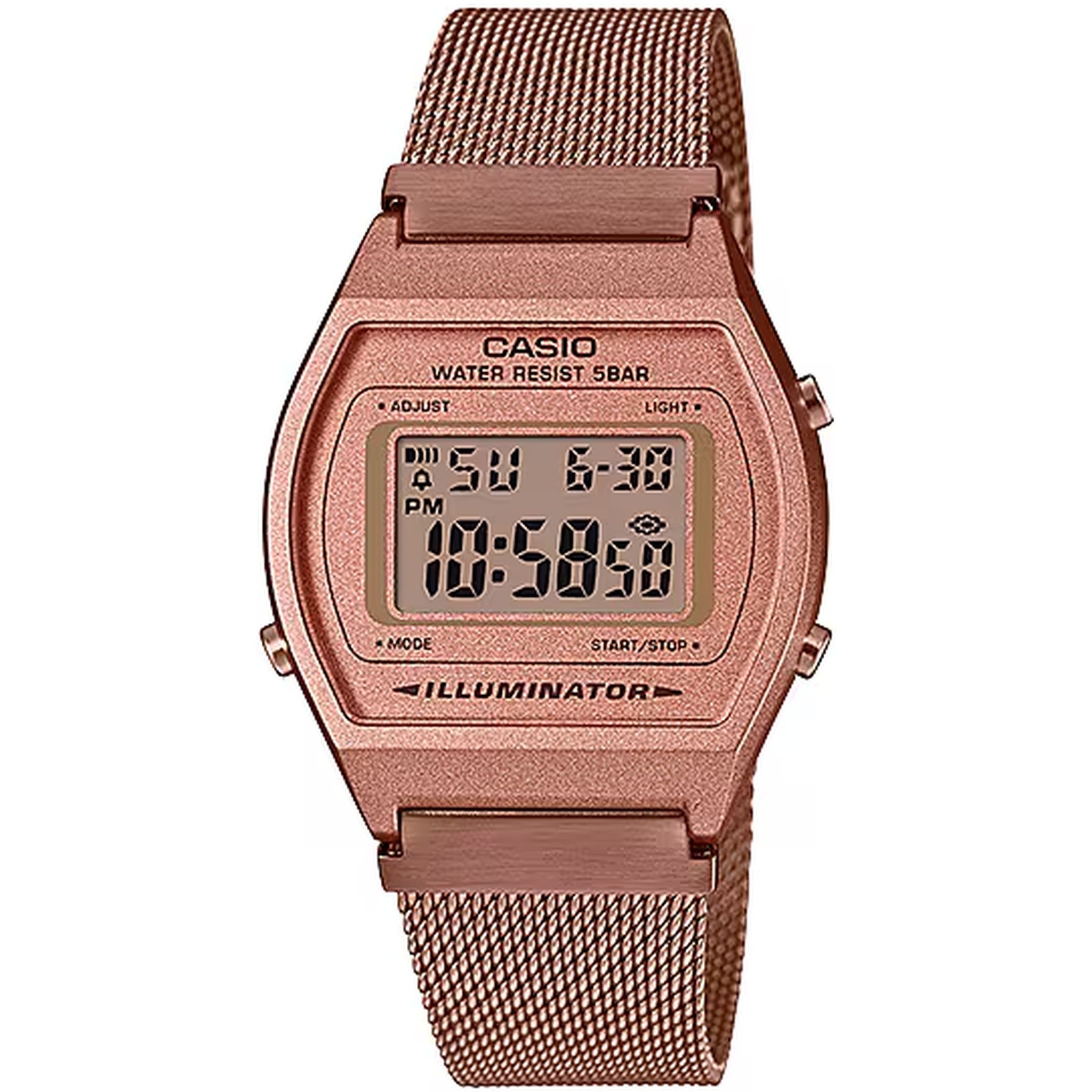 Casio Unisex Vintage Uhr B640WMR-5A Quarz Digital Roségold