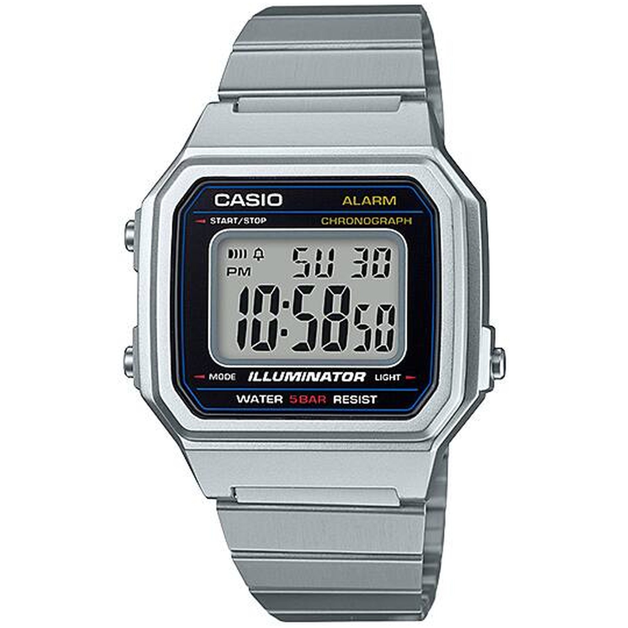 Casio Unisex Vintage B650WD-1A Quarzuhr Digital Silber Schwarz