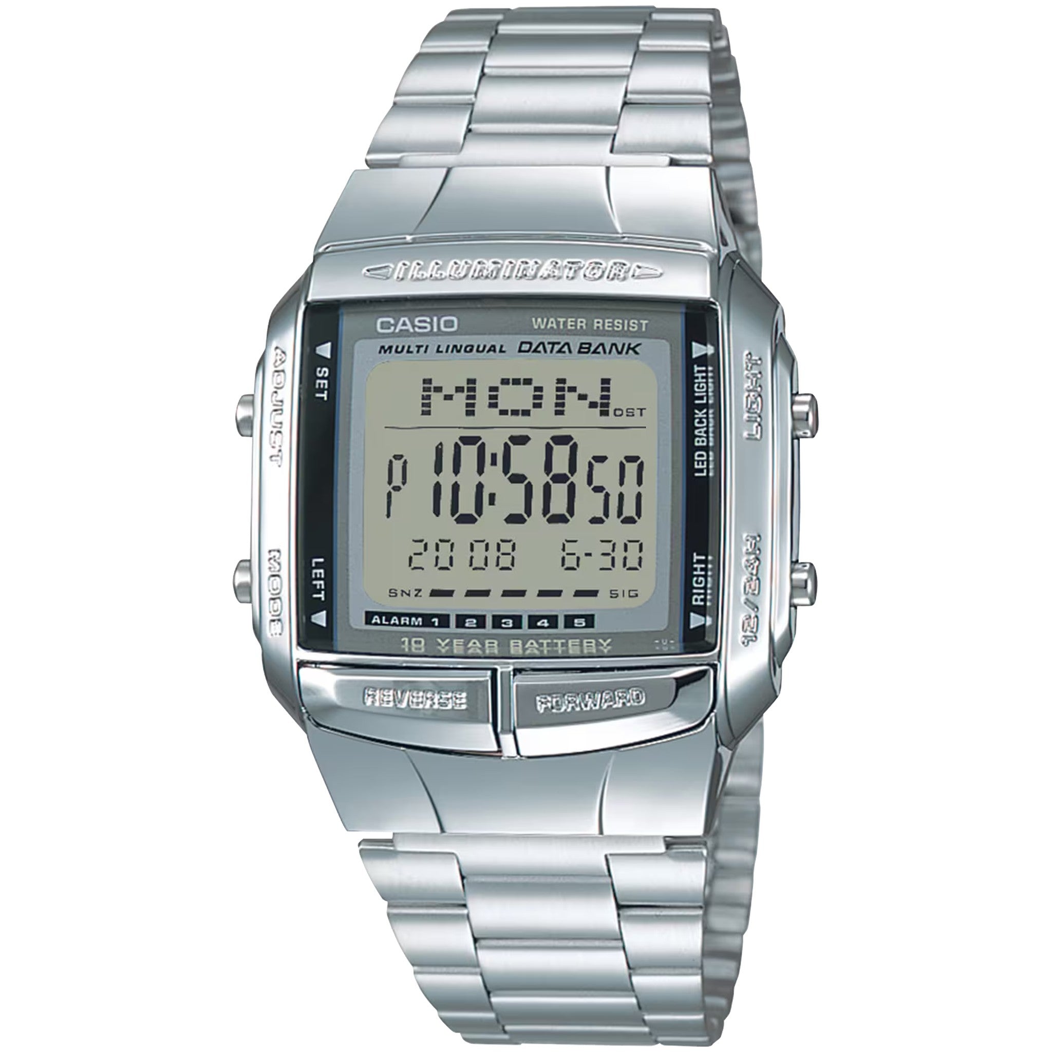 Casio Herrenuhr Vintage DB-360-1A Quarz Digital Silber