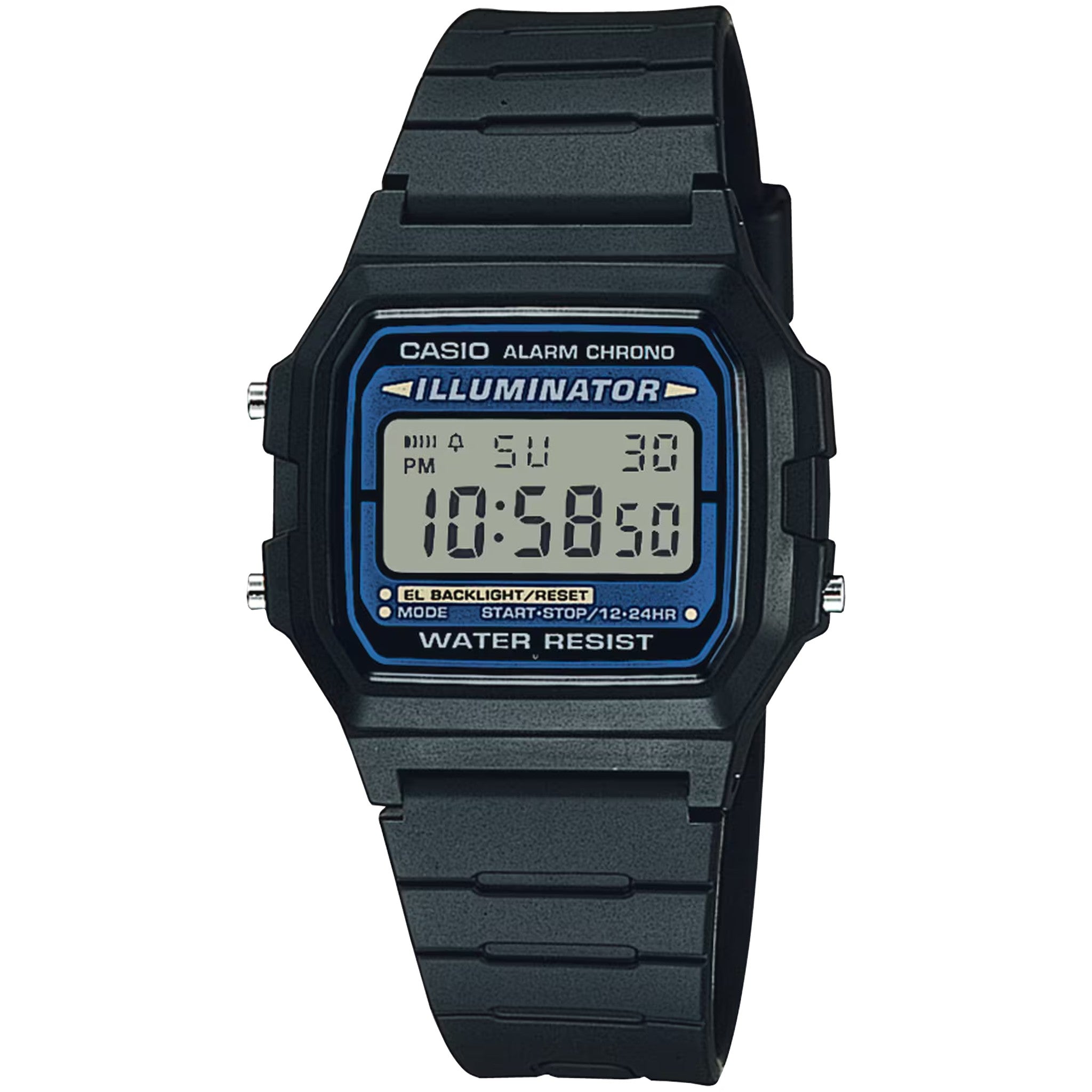 Casio Herrenuhr F-105W-1A Quarz Digital Schwarz Blau