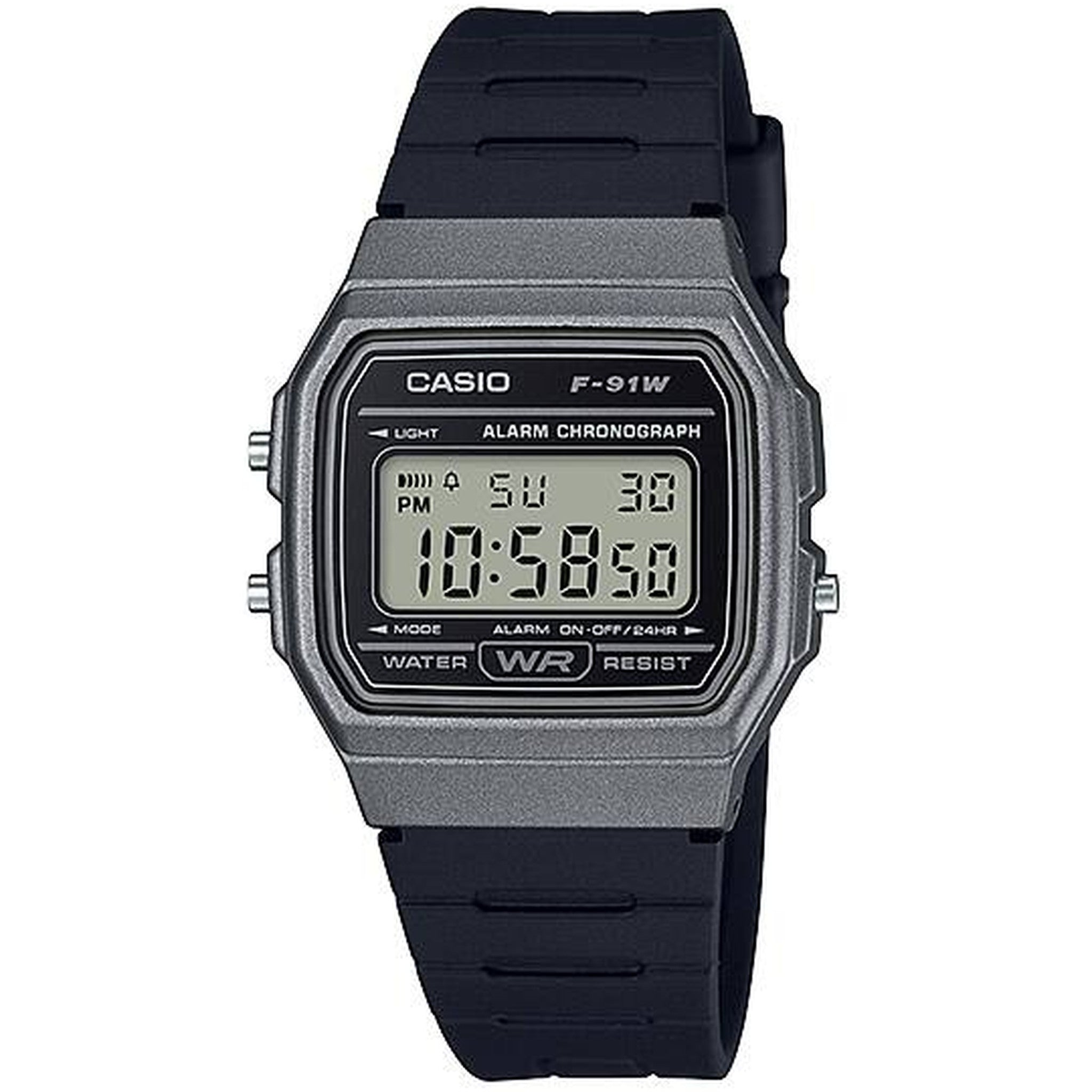 Casio Unisexuhr F-91WM-1B Quarz Digital Grau Schwarz