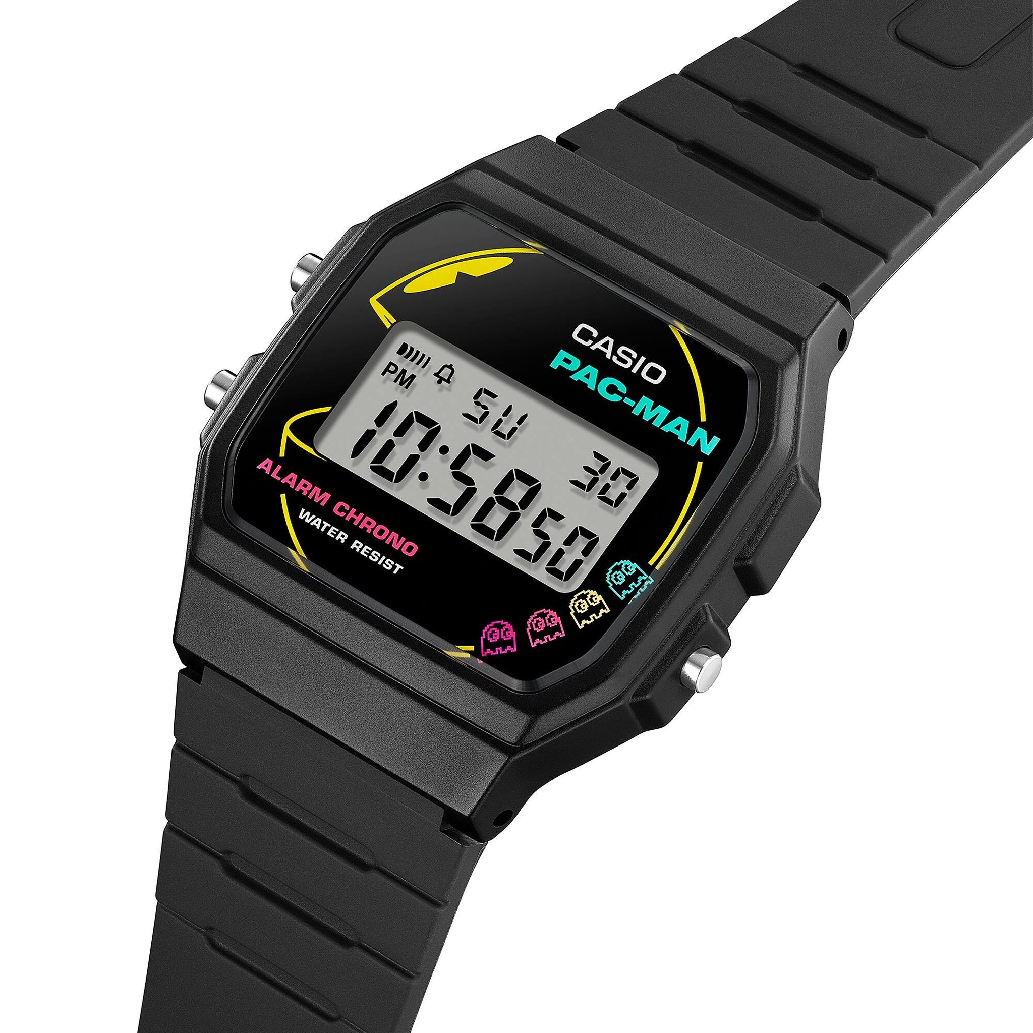 Casio Unisex F-91WPC-1A Pac-Man Quartz Digital Watch Black Multicolored