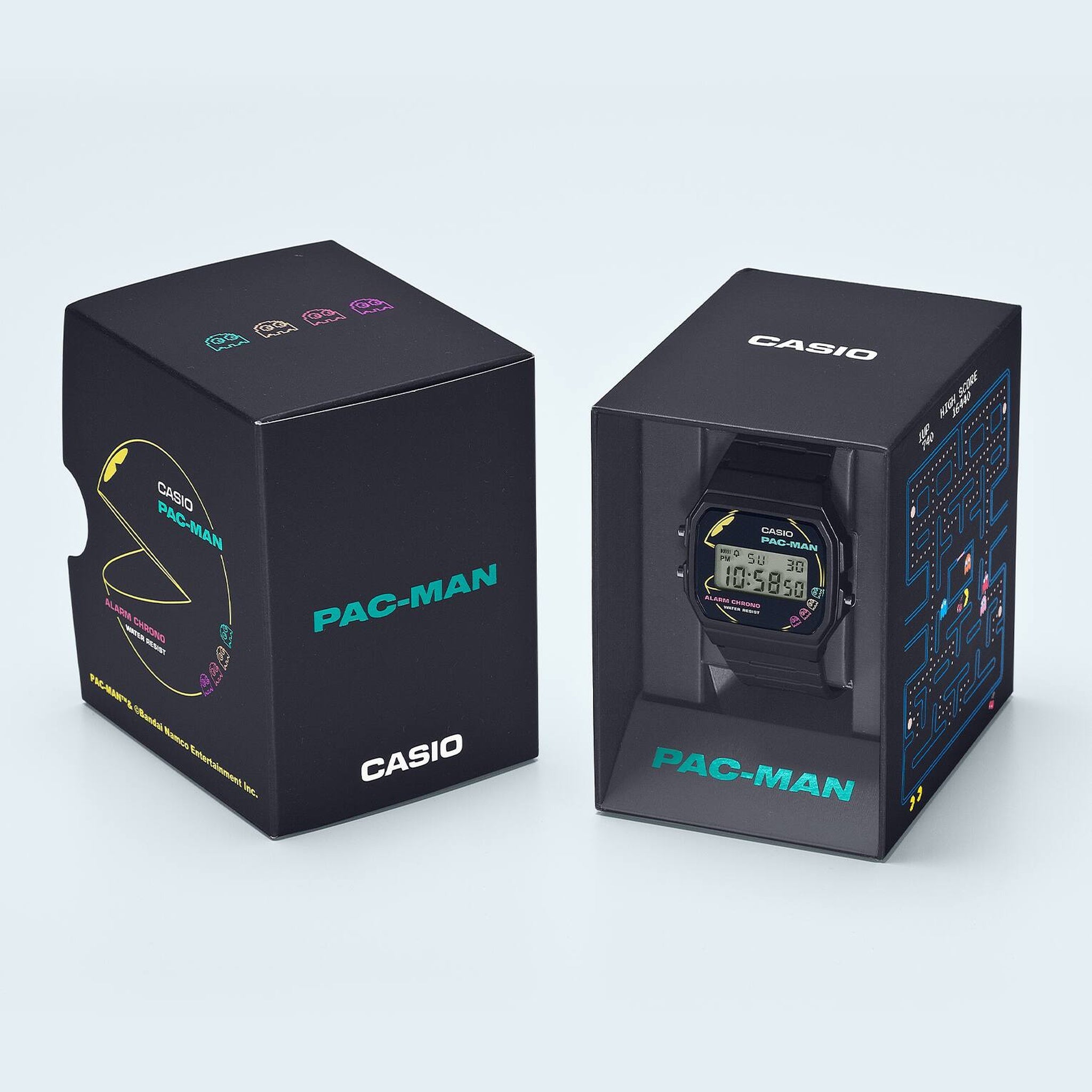 Casio Unisex F-91WPC-1A Pac-Man Quartz Digital Watch Black Multicolored