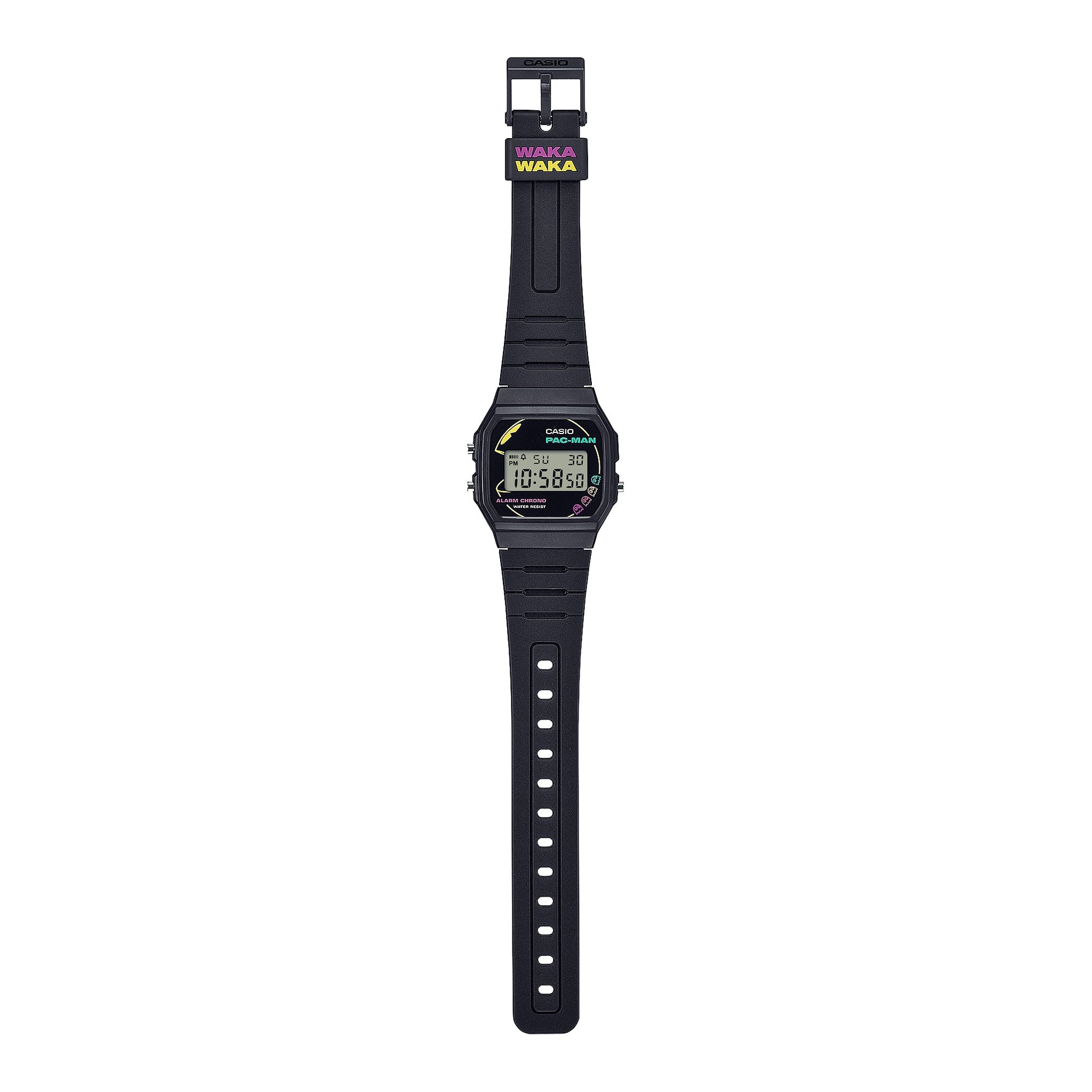Casio Unisex F-91WPC-1A Pac-Man Quartz Digital Watch Black Multicolored