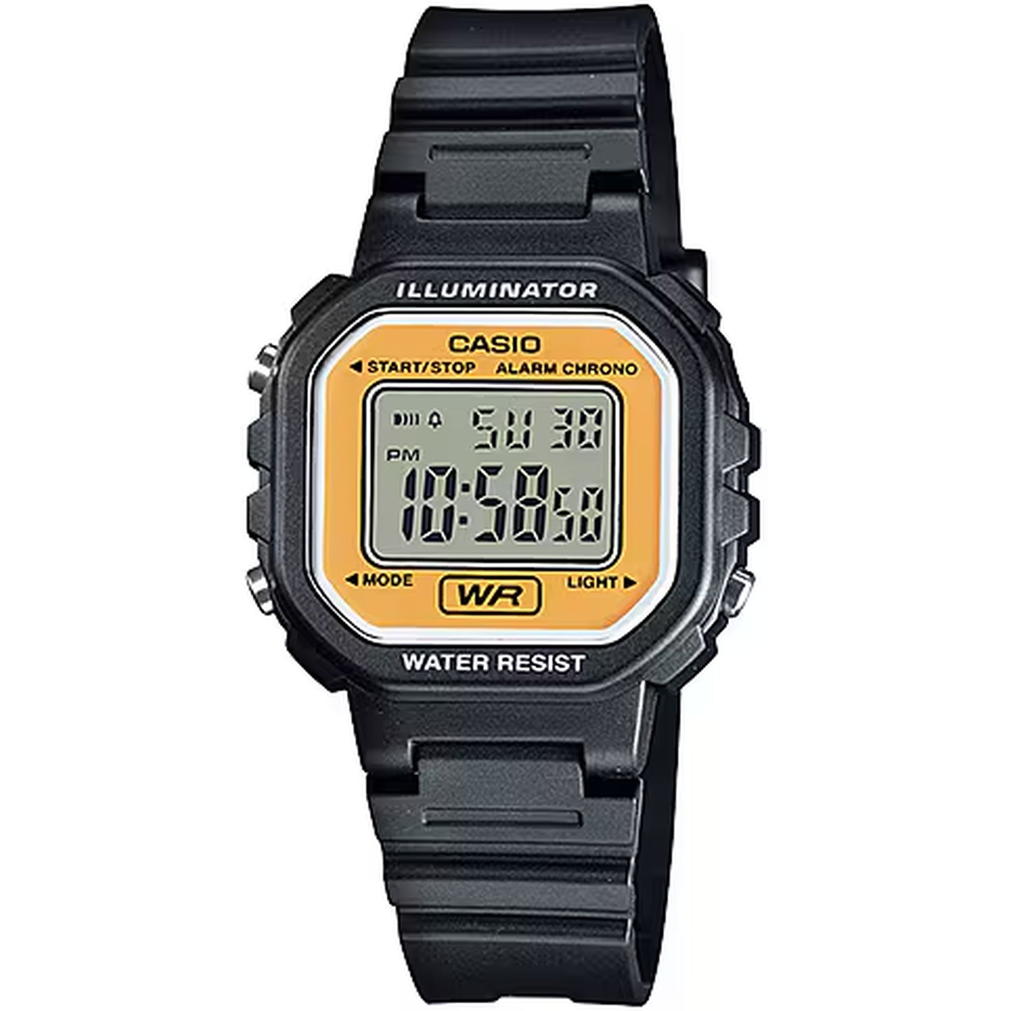 Casio Damenuhr LA-20WH-9A Quarz Digital Schwarz Orange