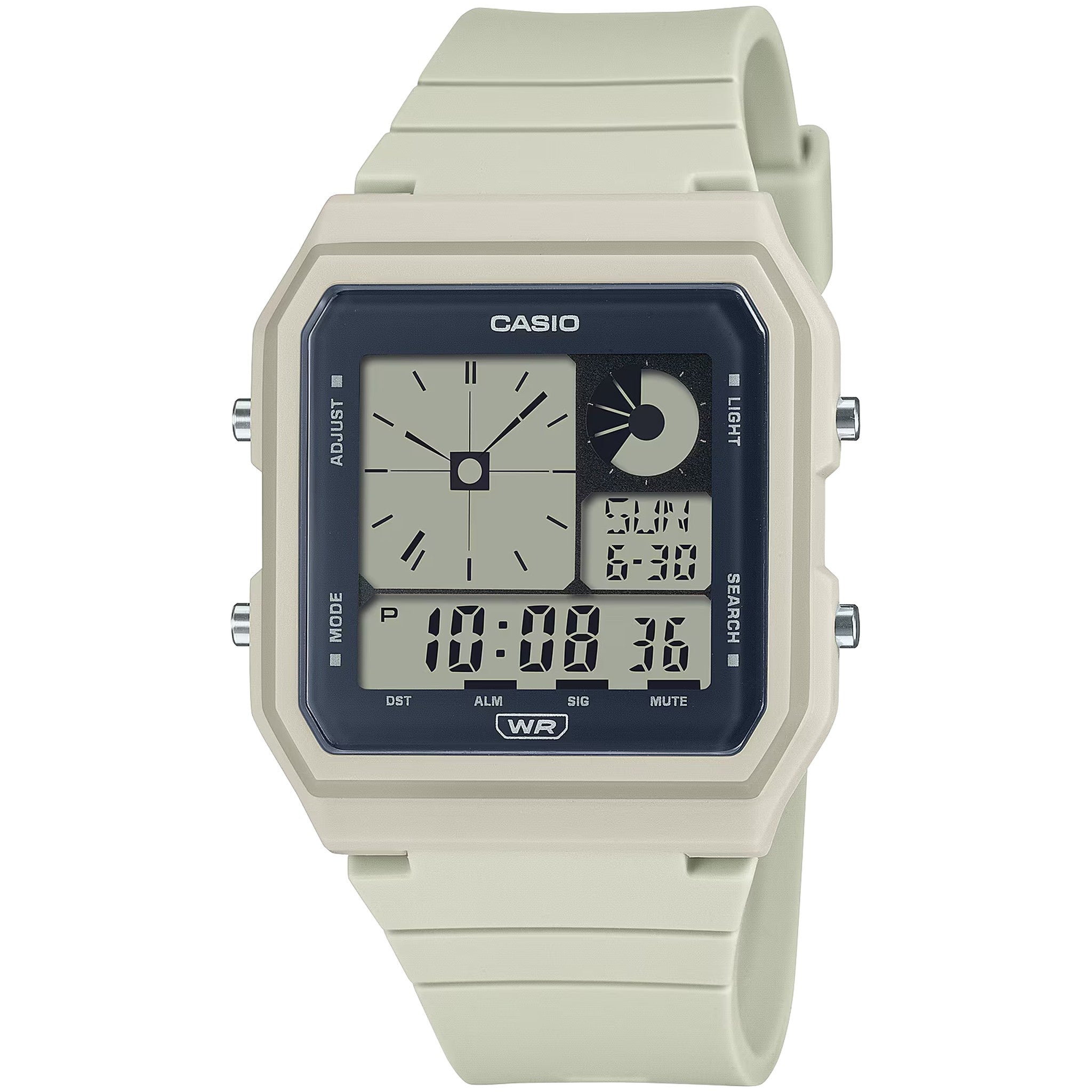 Casio Damenuhr LF-20W-8A Quarz Digital Weiß Grau