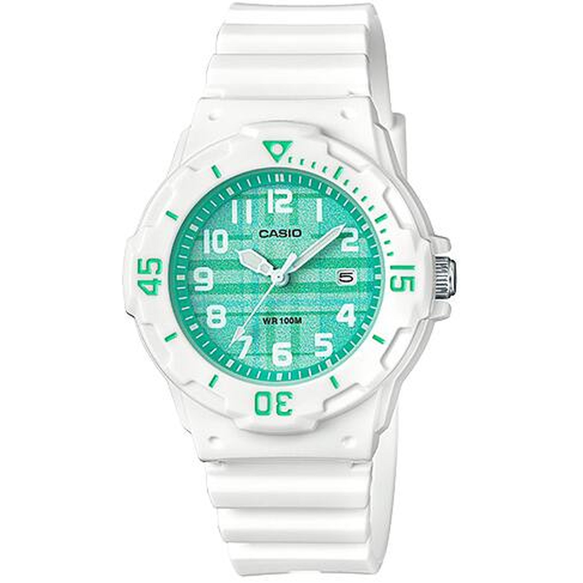 Casio Damenuhr LRW-200H-3C Quarz Analog Weiß Grün