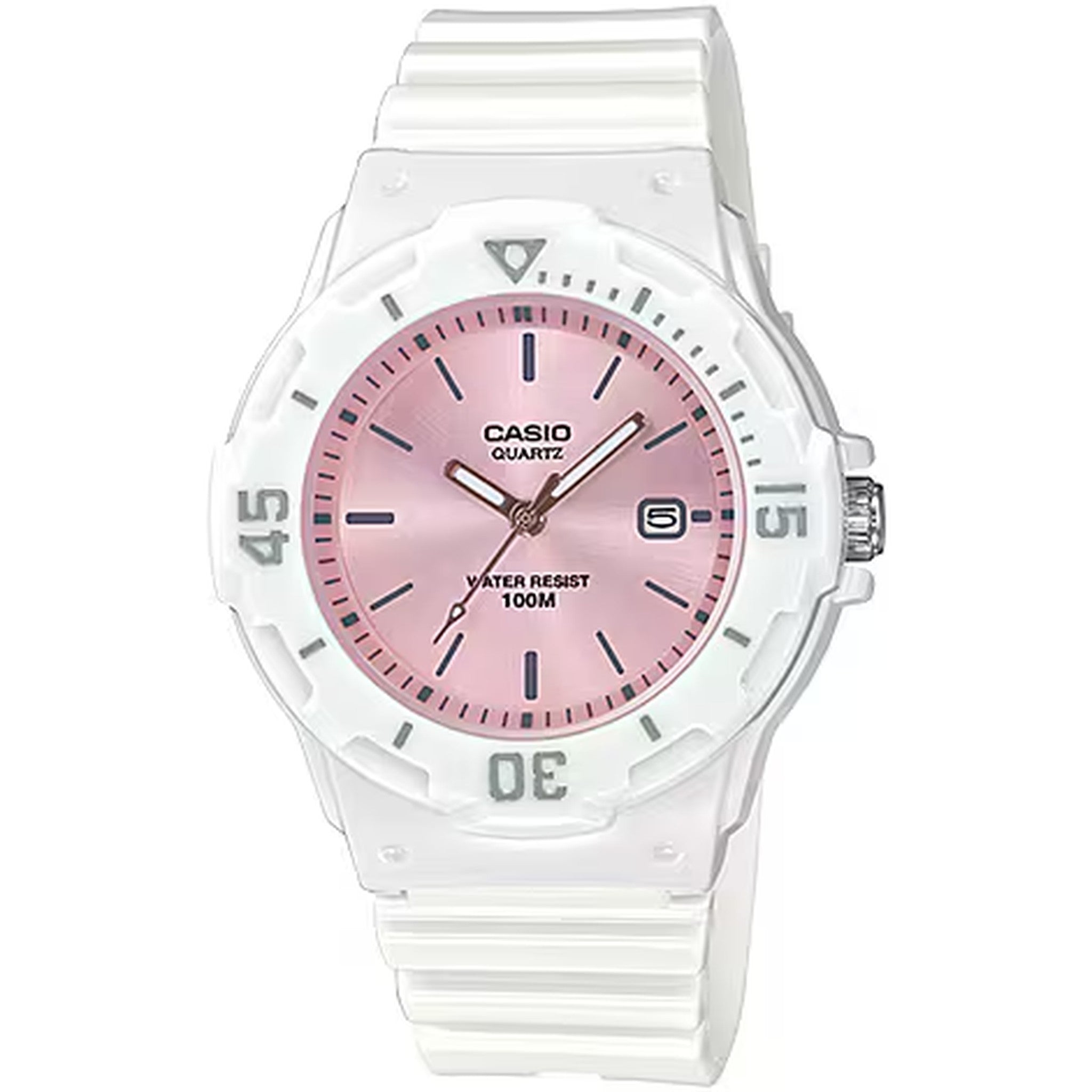Casio Damenarmbanduhr LRW-200H-4E3 Quarz Analog Weiß Rosa