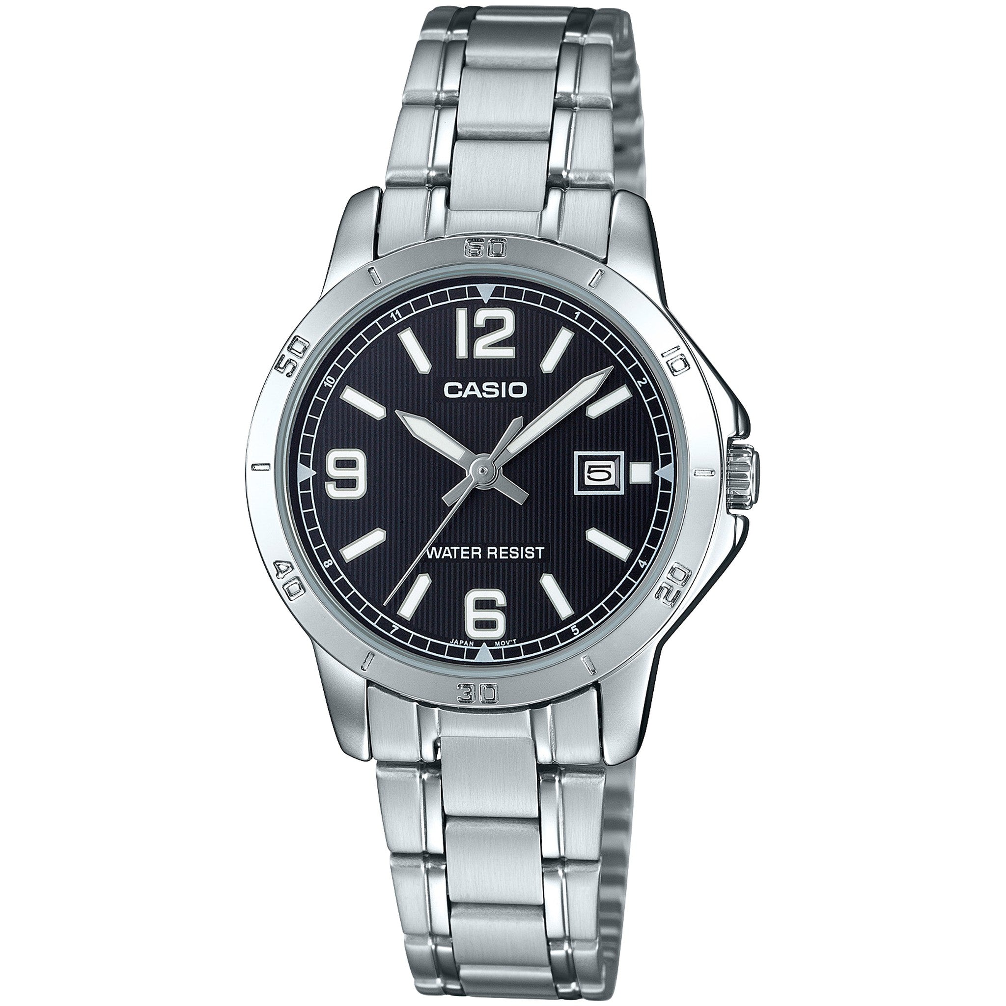 Montre Casio Femme LTP-V004D-1B2 Quartz Analogique Argent Noir
