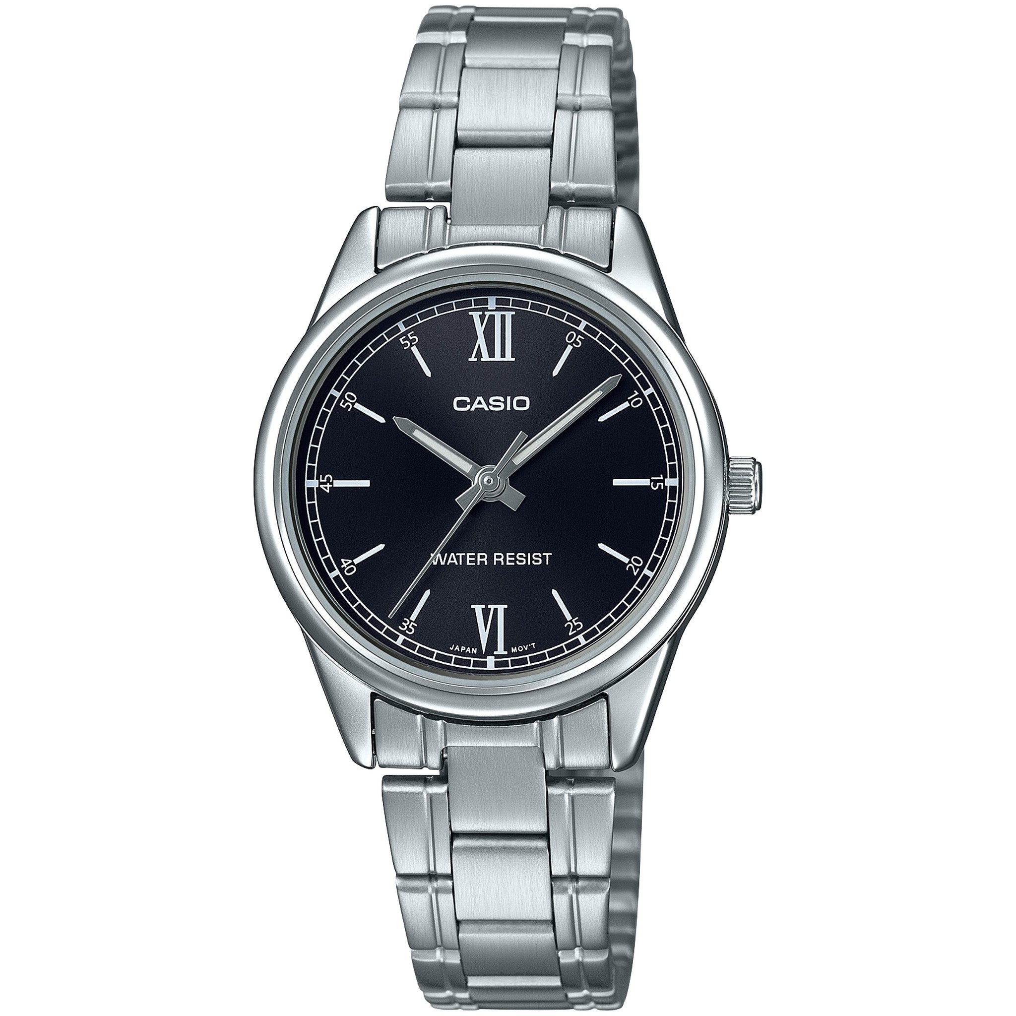 Montre Casio Femme LTP-V005D-1B2 Quartz Analogique Argent Noir