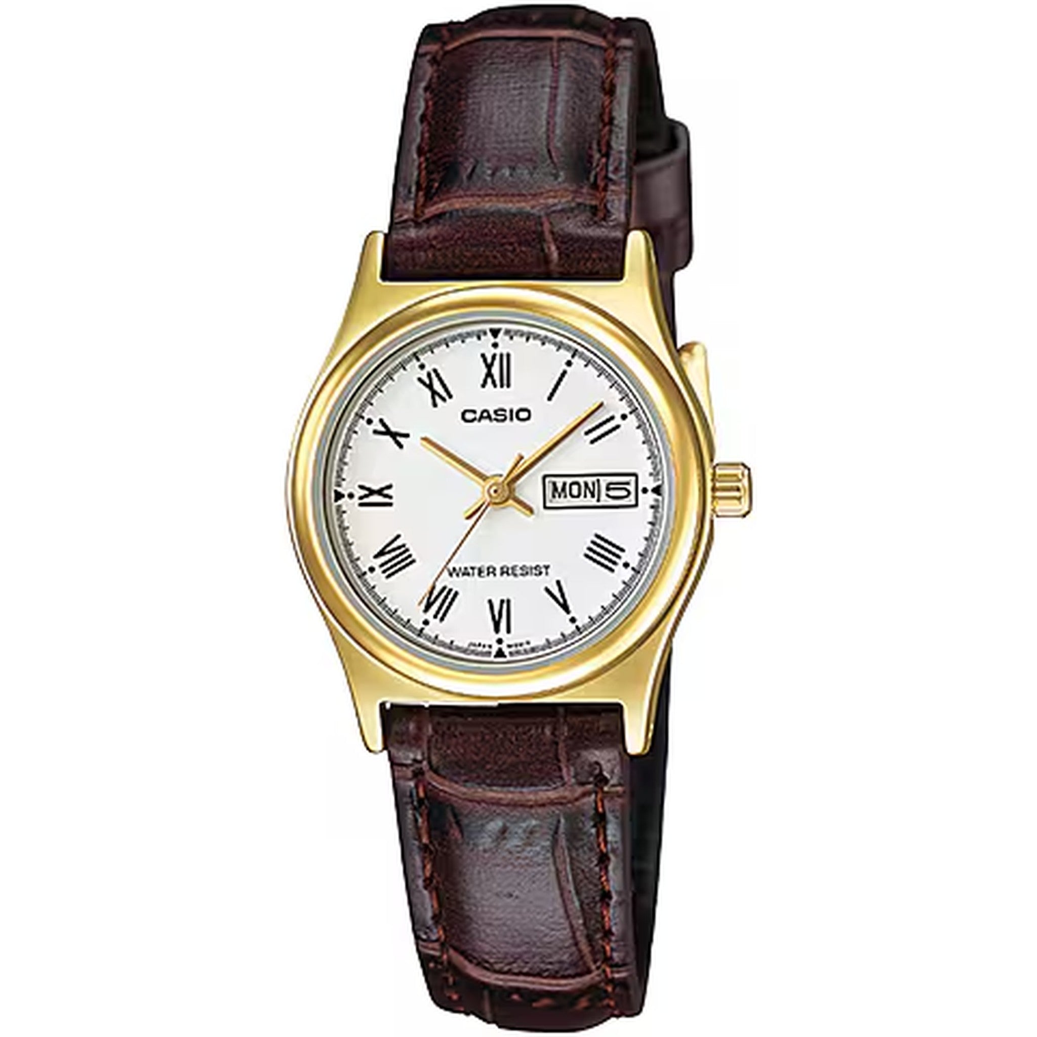 Casio Damenarmbanduhr LTP-V006GL-7B Quarz Analog Gold Weiß