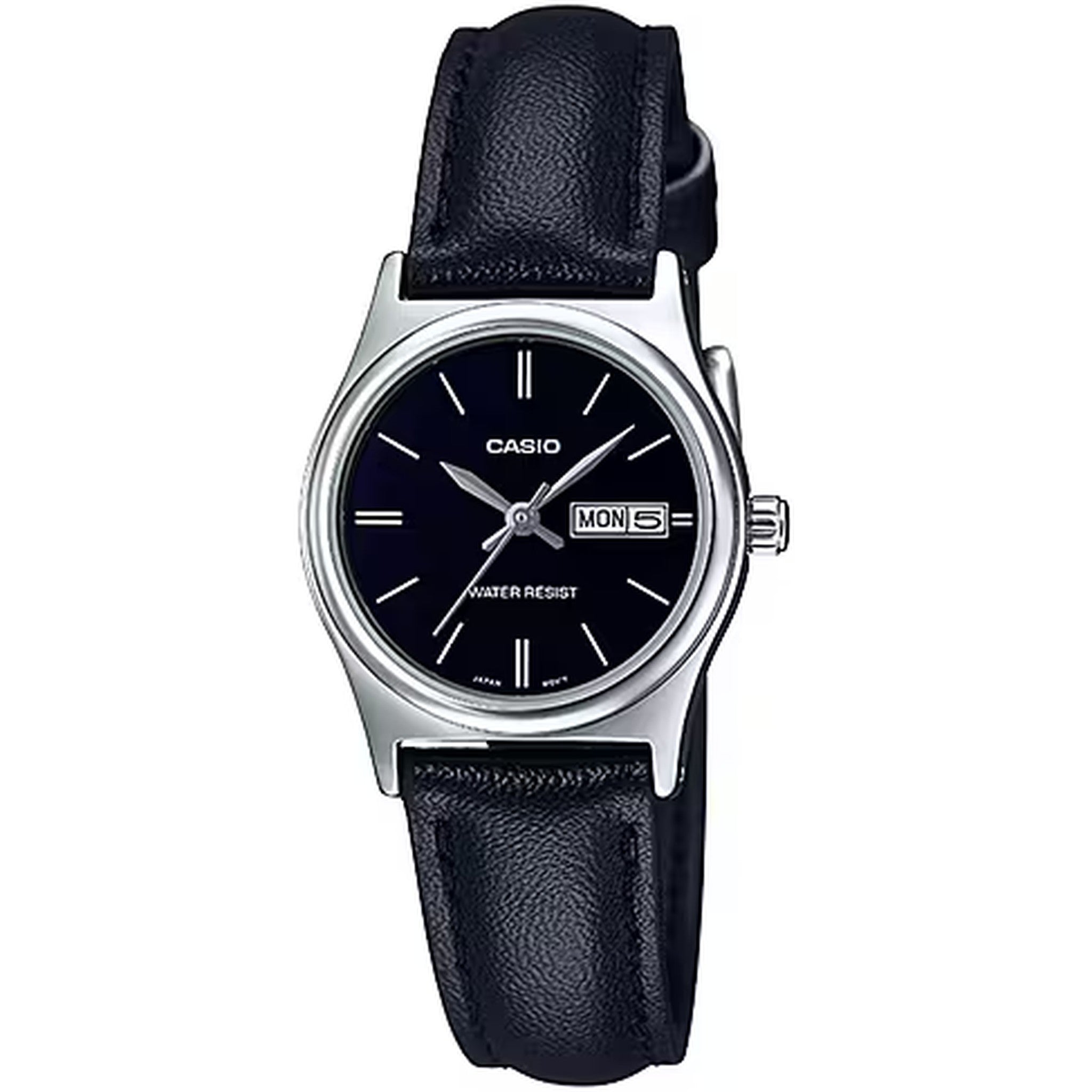 Casio Damenarmbanduhr LTP-V006L-1B2 Quarz Analog Silber Schwarz