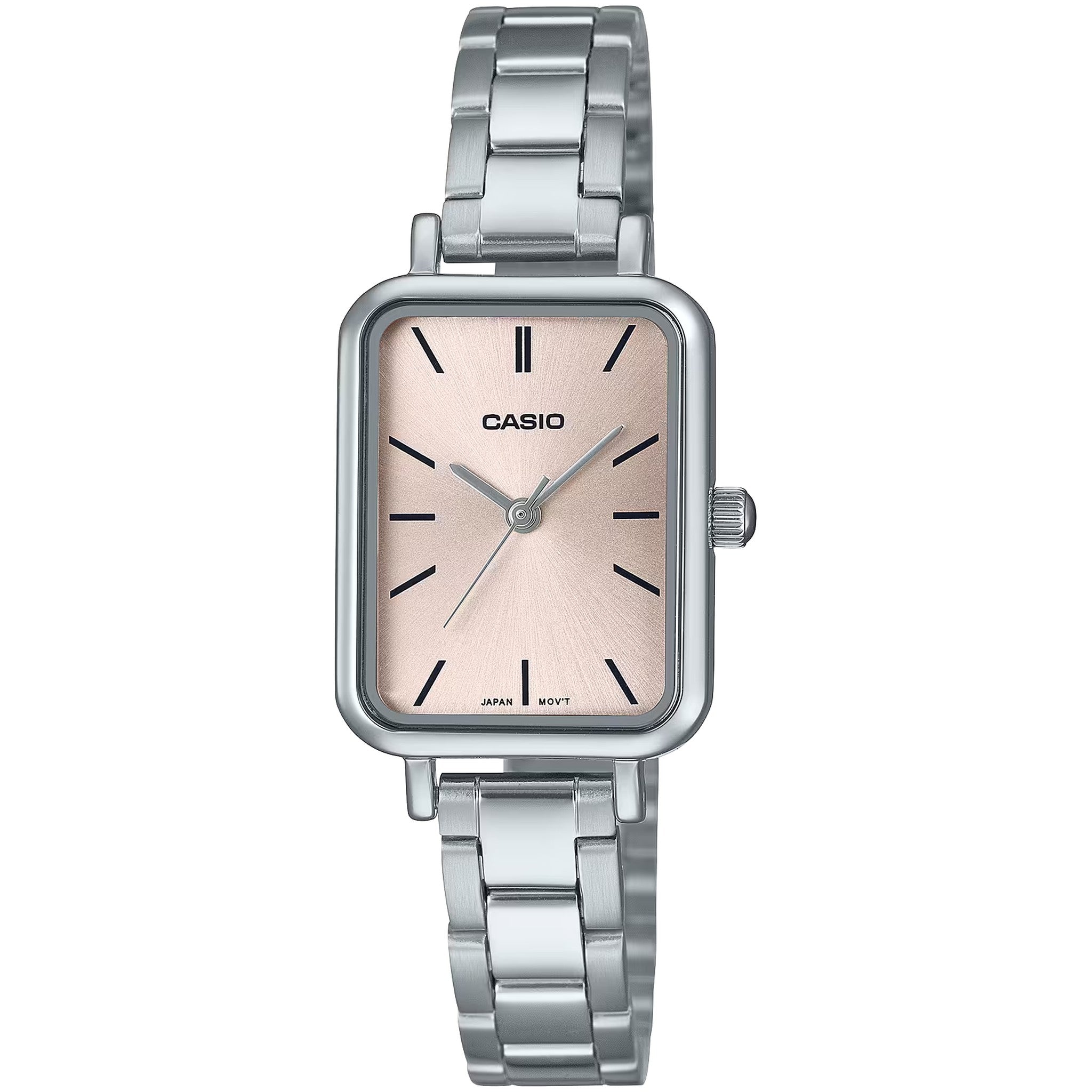 Casio Damenuhr LTP-V009D-4E Quarz Analog Silber Rosé