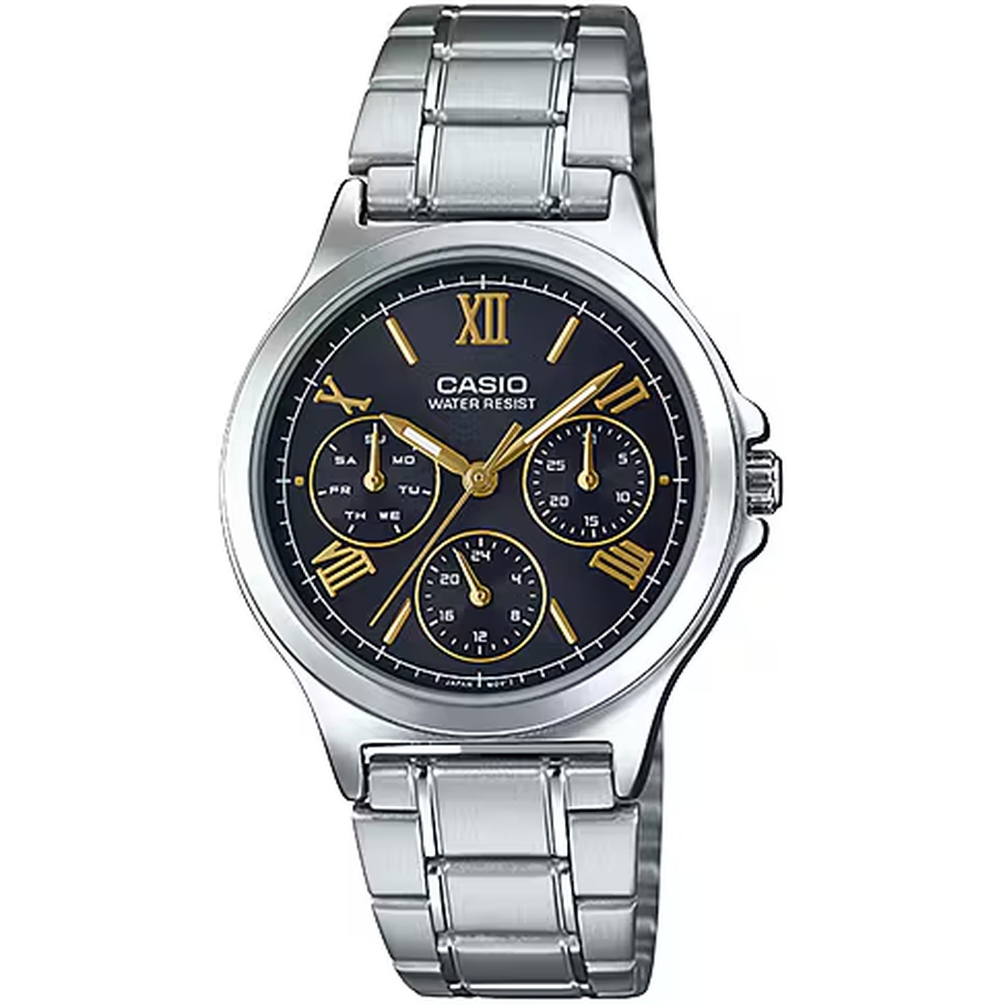 Casio Damenarmbanduhr LTP-V300D-1A2 Quarz Analog Silber Schwarz