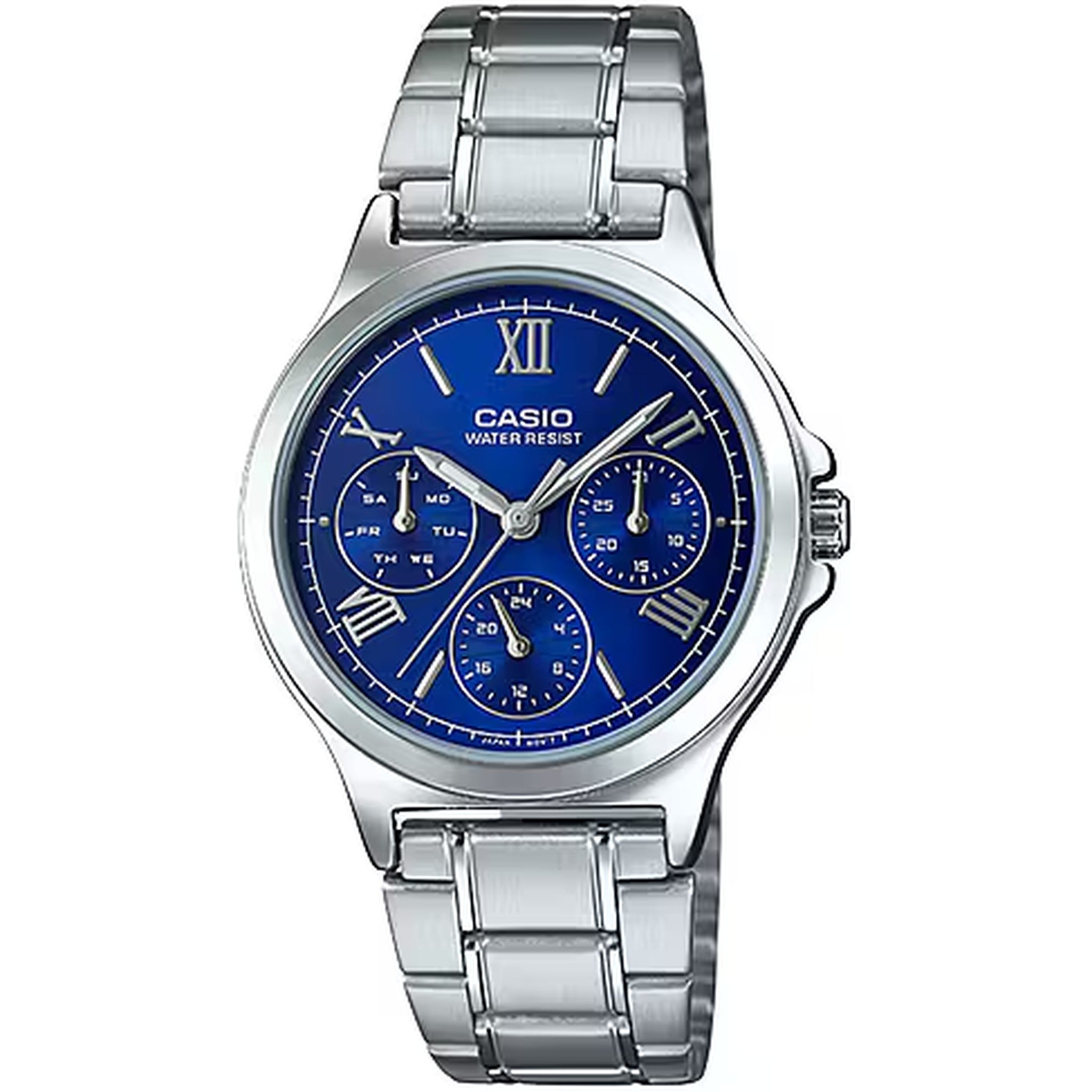 Casio Damenuhr LTP-V300D-2A2 Quarz Analog Silber Blau