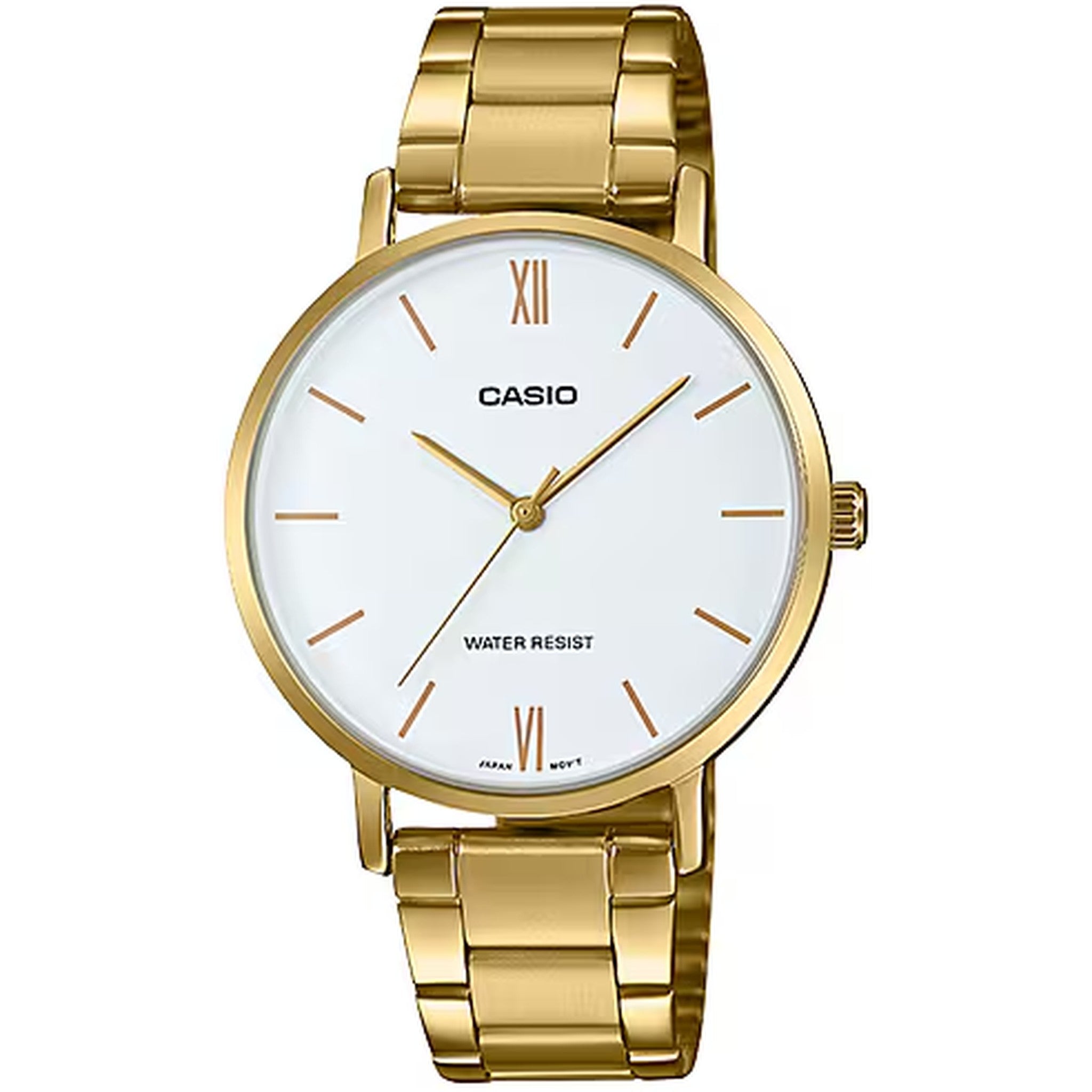 Casio Damenuhr LTP-VT01G-7B Quarz Analog Gold Weiß