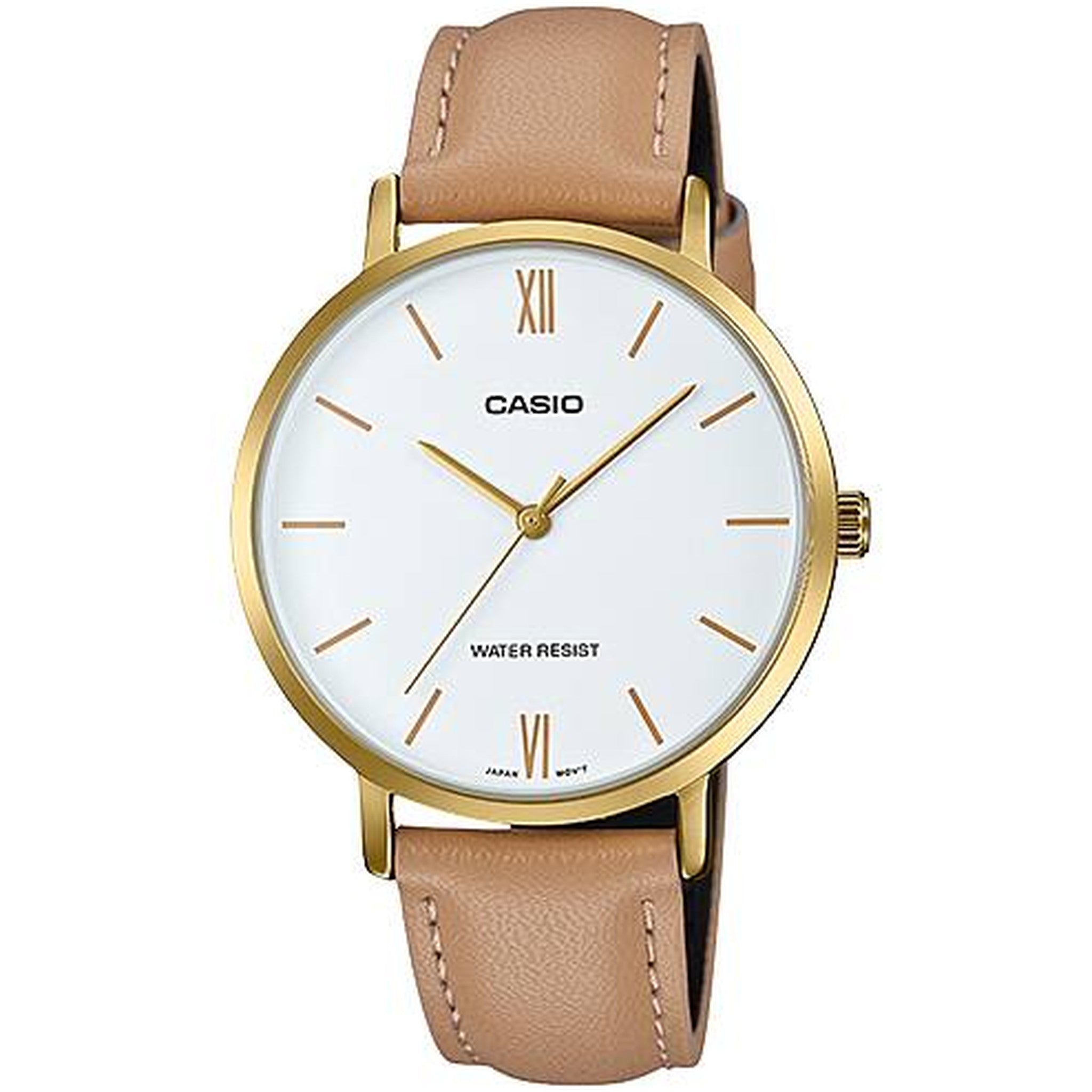 Casio Damenarmbanduhr LTP-VT01GL-7B Quarz Analog Gold Weiß