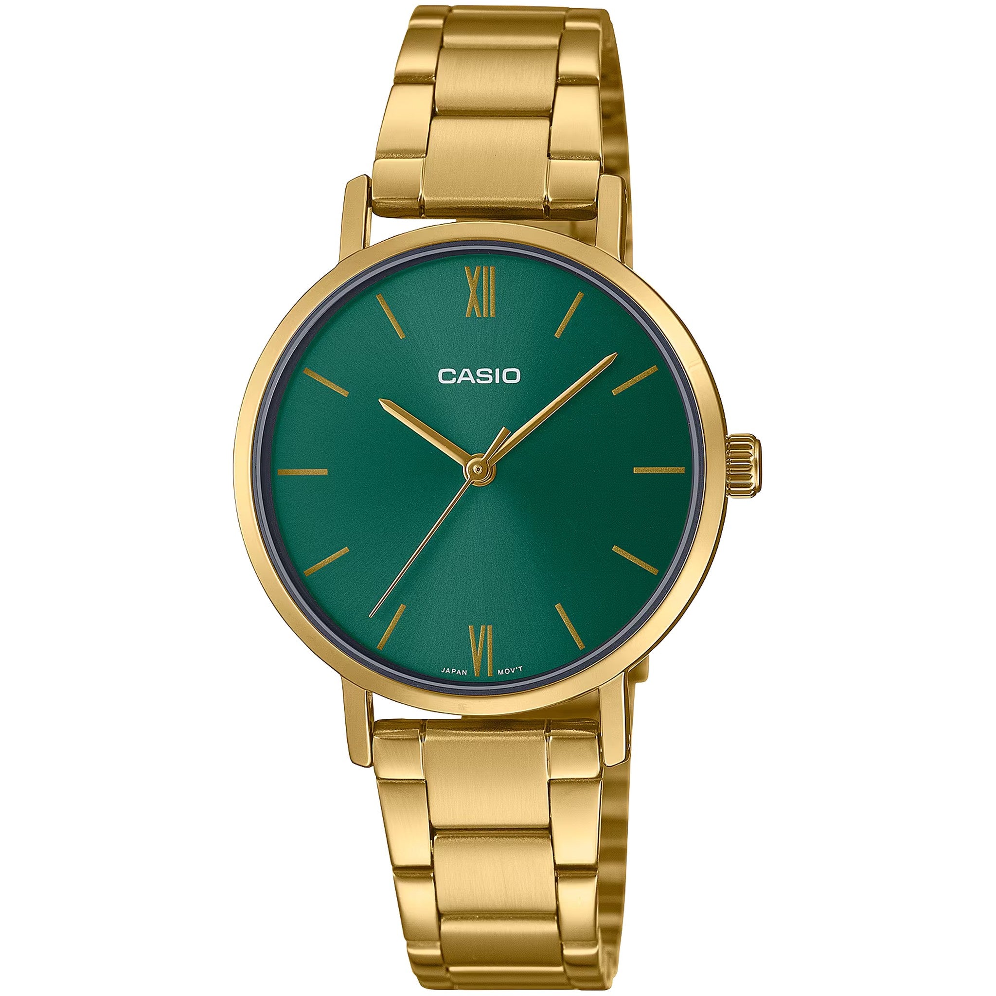 Casio Damenuhr LTP-VT02G-3A Quarz Analog Gold Grün