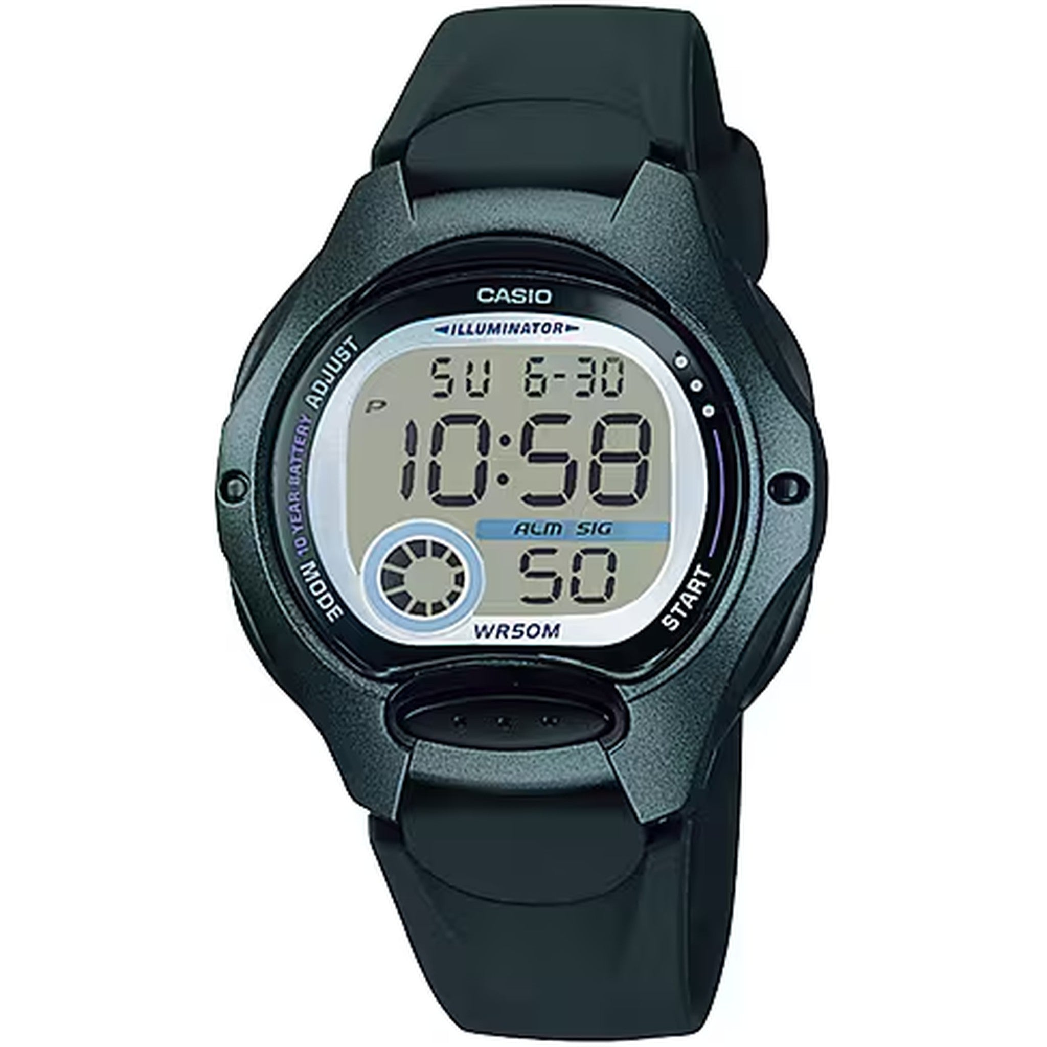 Casio Damenarmbanduhr LW-200-1B Quarz Digital Grün Schwarz