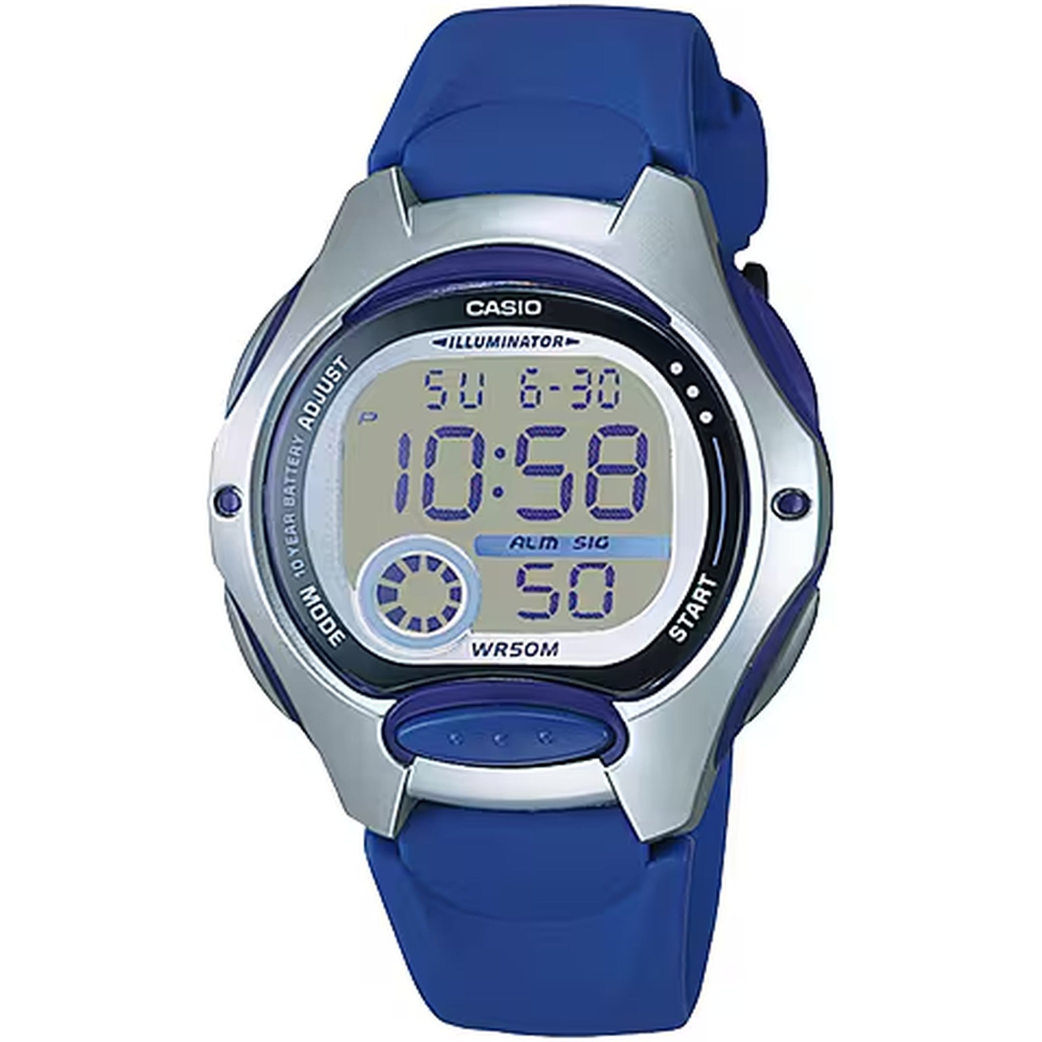 Casio Damenarmbanduhr LW-200-2A Quarz Digital Silber Schwarz