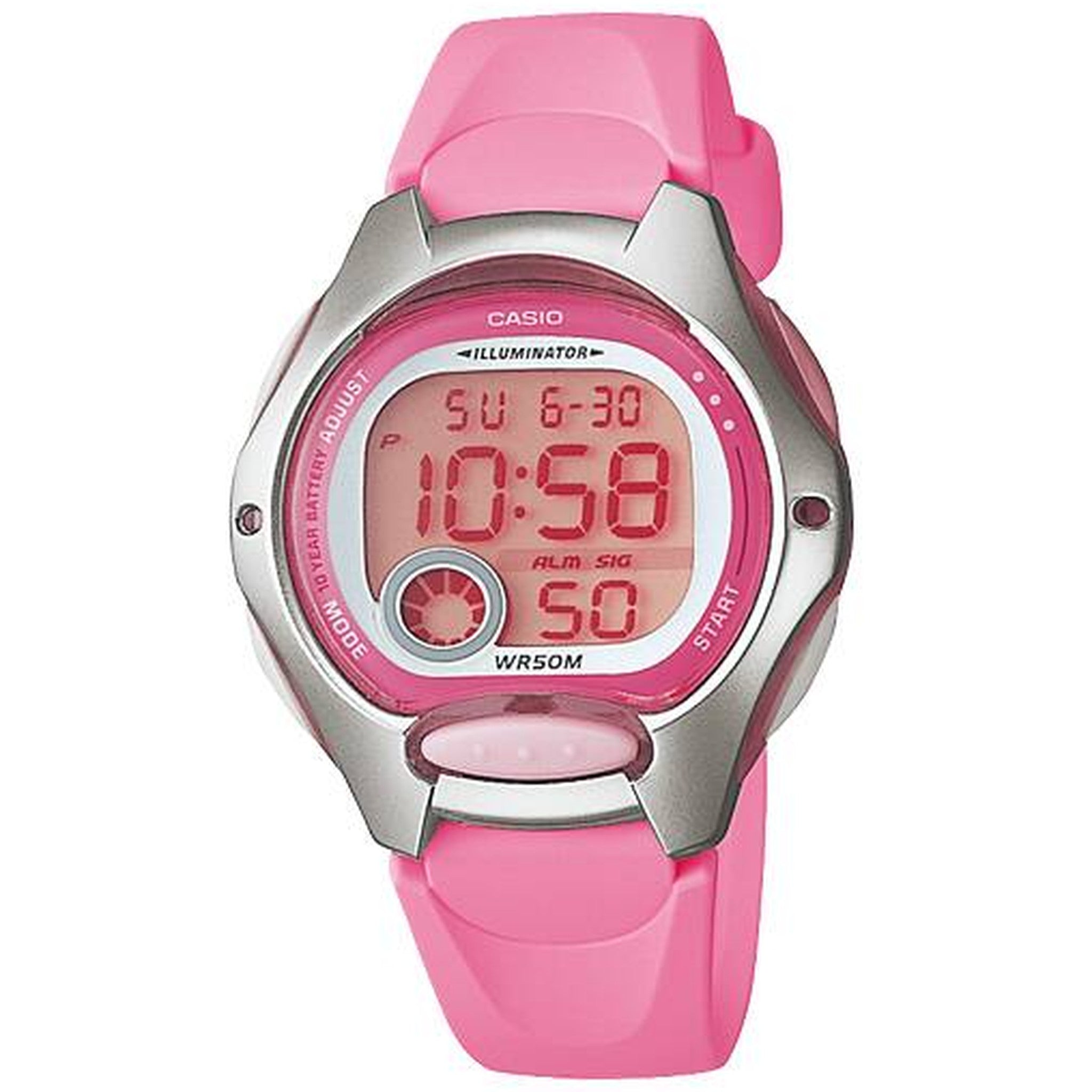 Casio Damenuhr LW-200-4B Quarz Digital Silber Rosa
