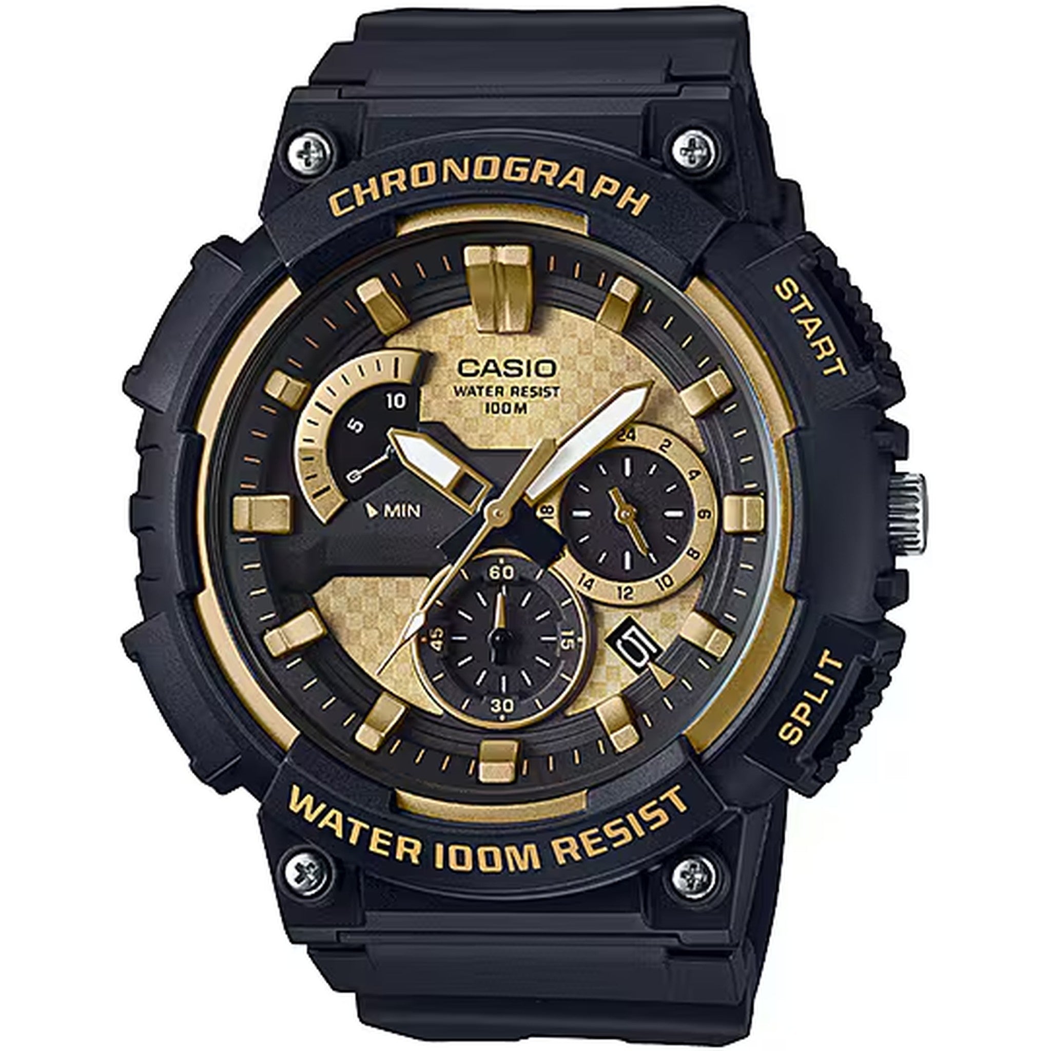 Casio Herrenuhr MCW-200H-9A Quarz Analog Schwarz Gold
