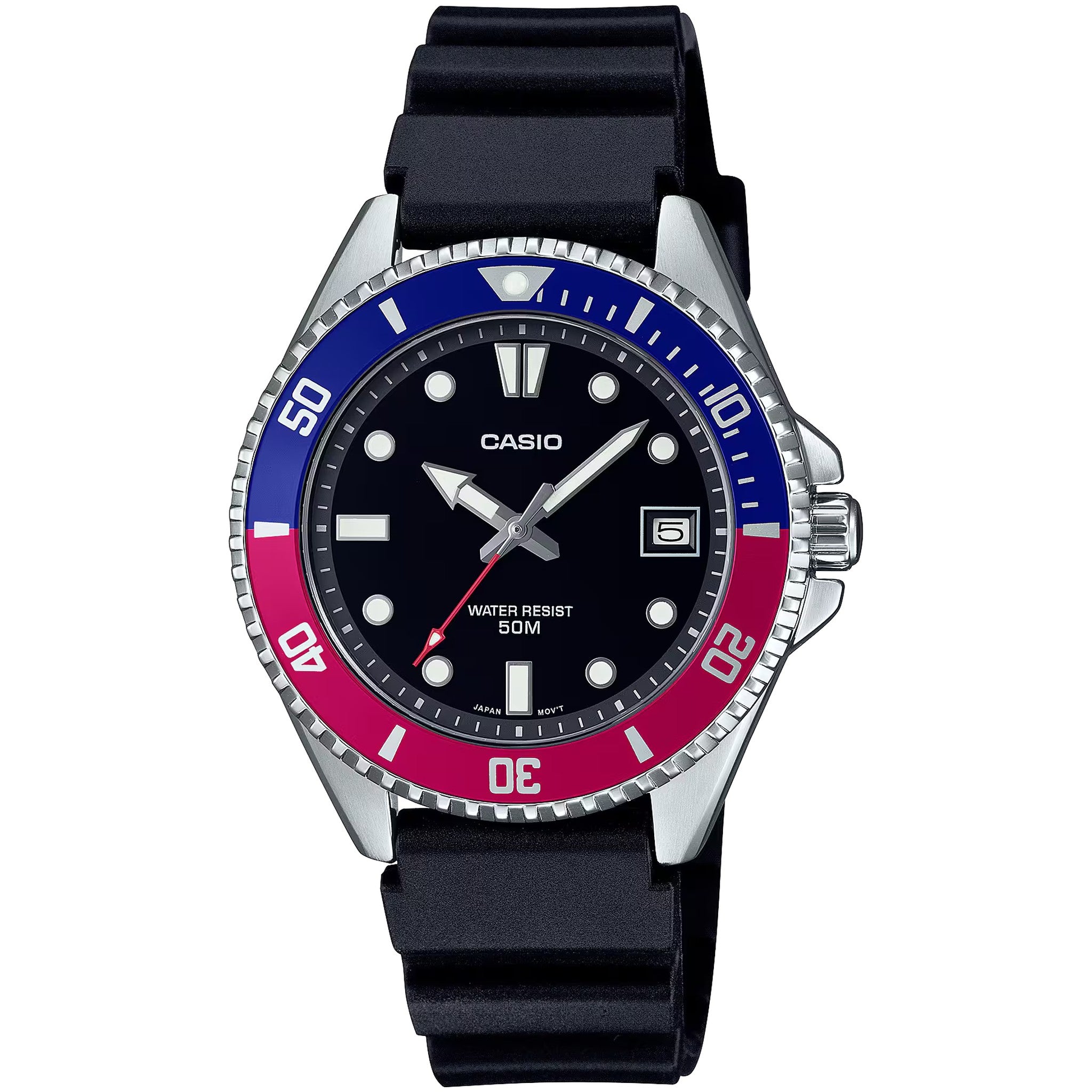 Casio Herrenuhr MDV-10-1A2 Quarz Analog Silber Schwarz
