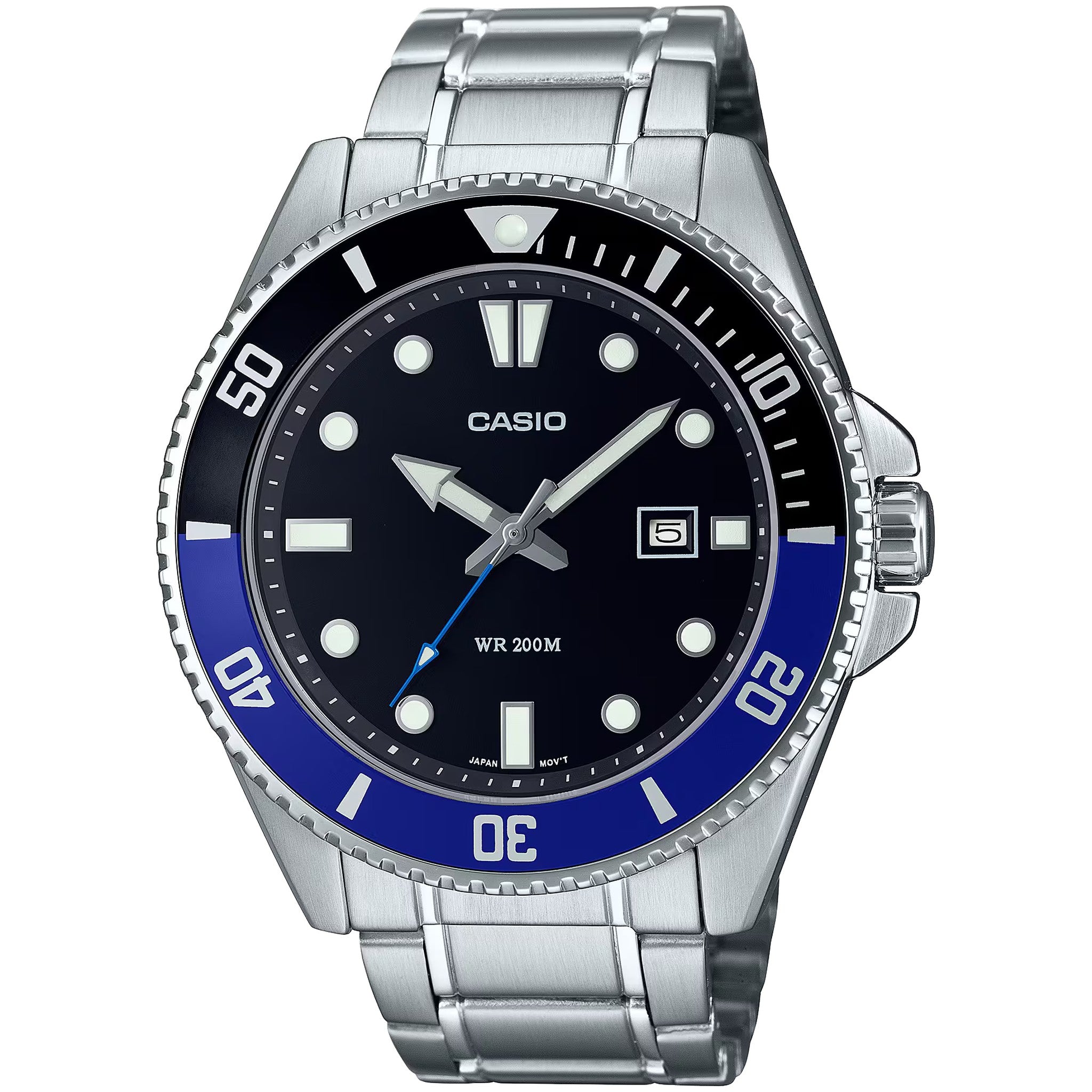 Casio Herrenuhr MDV-107D-1A2 Quarz Analog Silber Schwarz