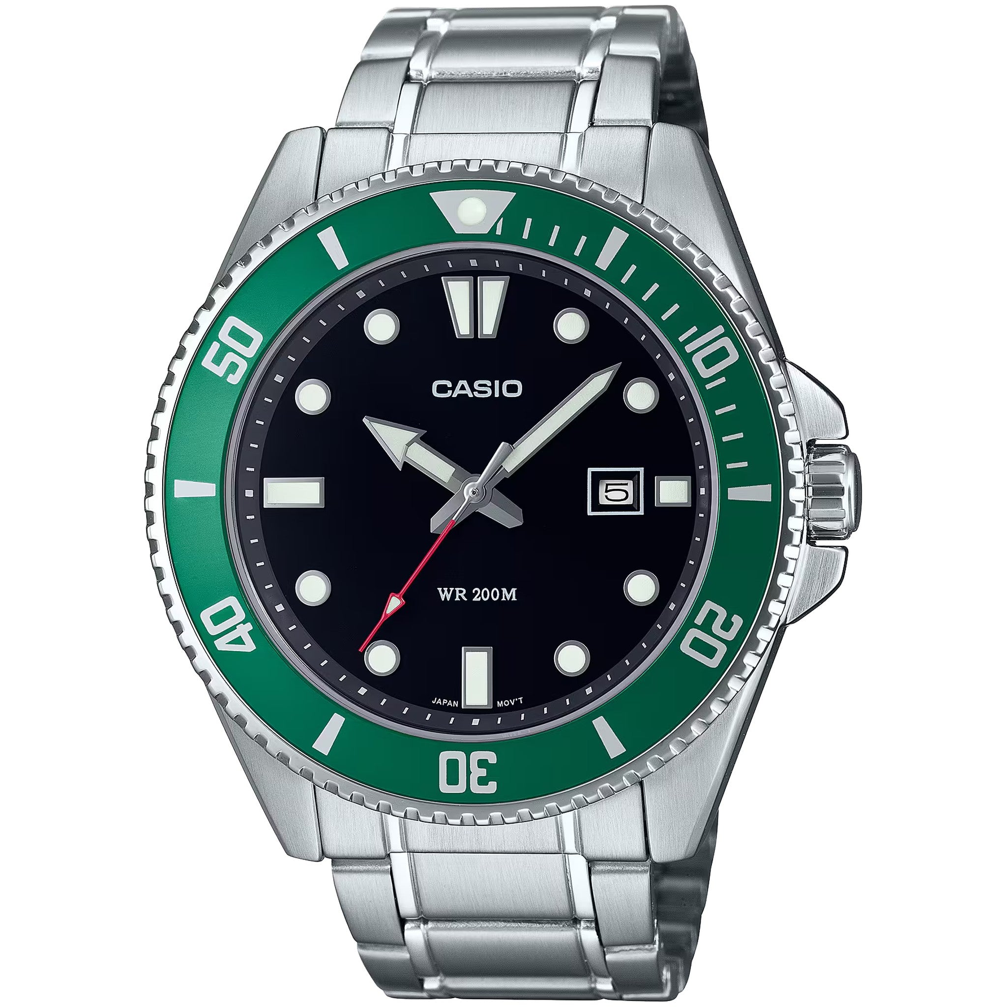 Casio Herrenuhr MDV-107D-3A Quarz Analog Silber Schwarz