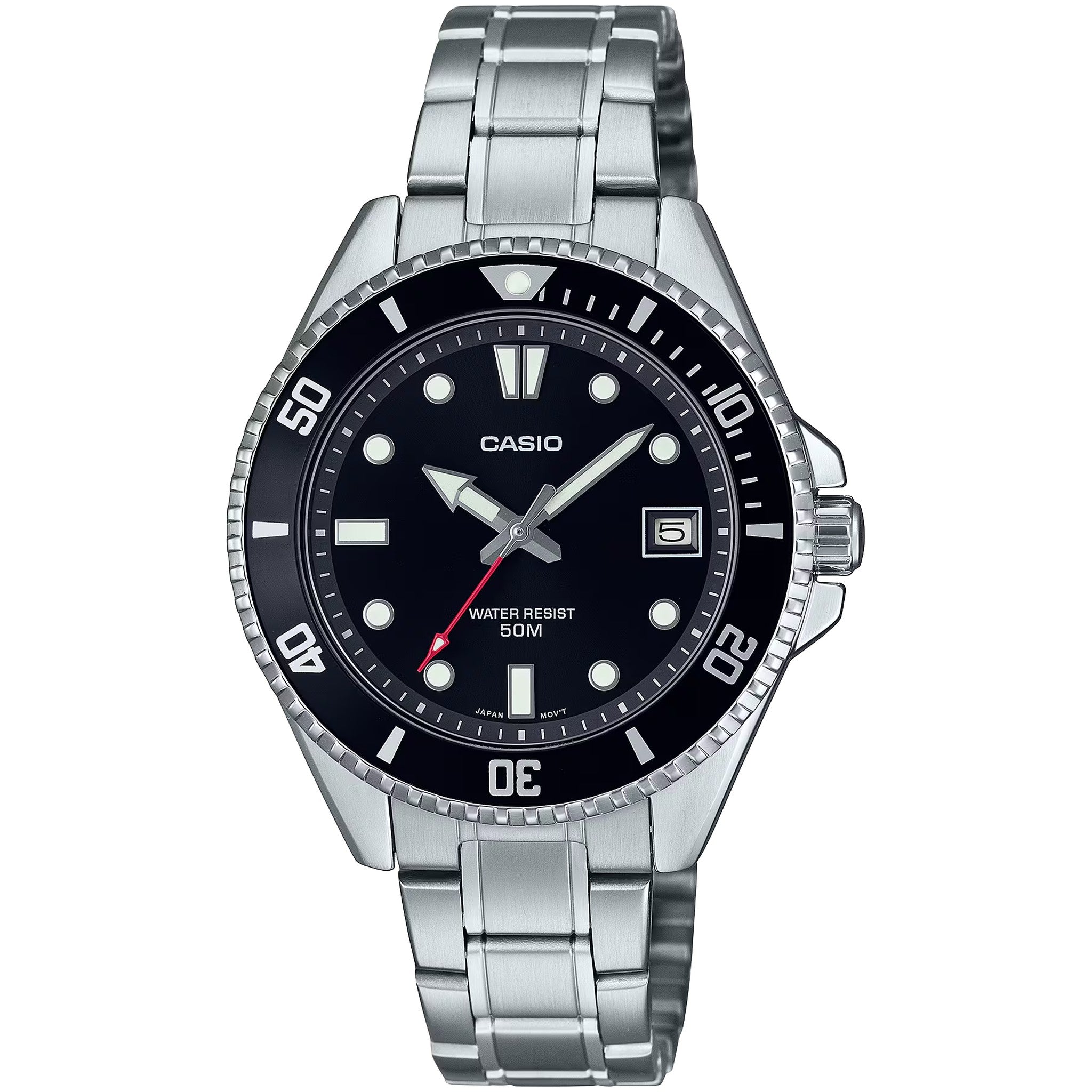Casio Herrenuhr MDV-10D-1A1 Quarz Analog Silber Schwarz