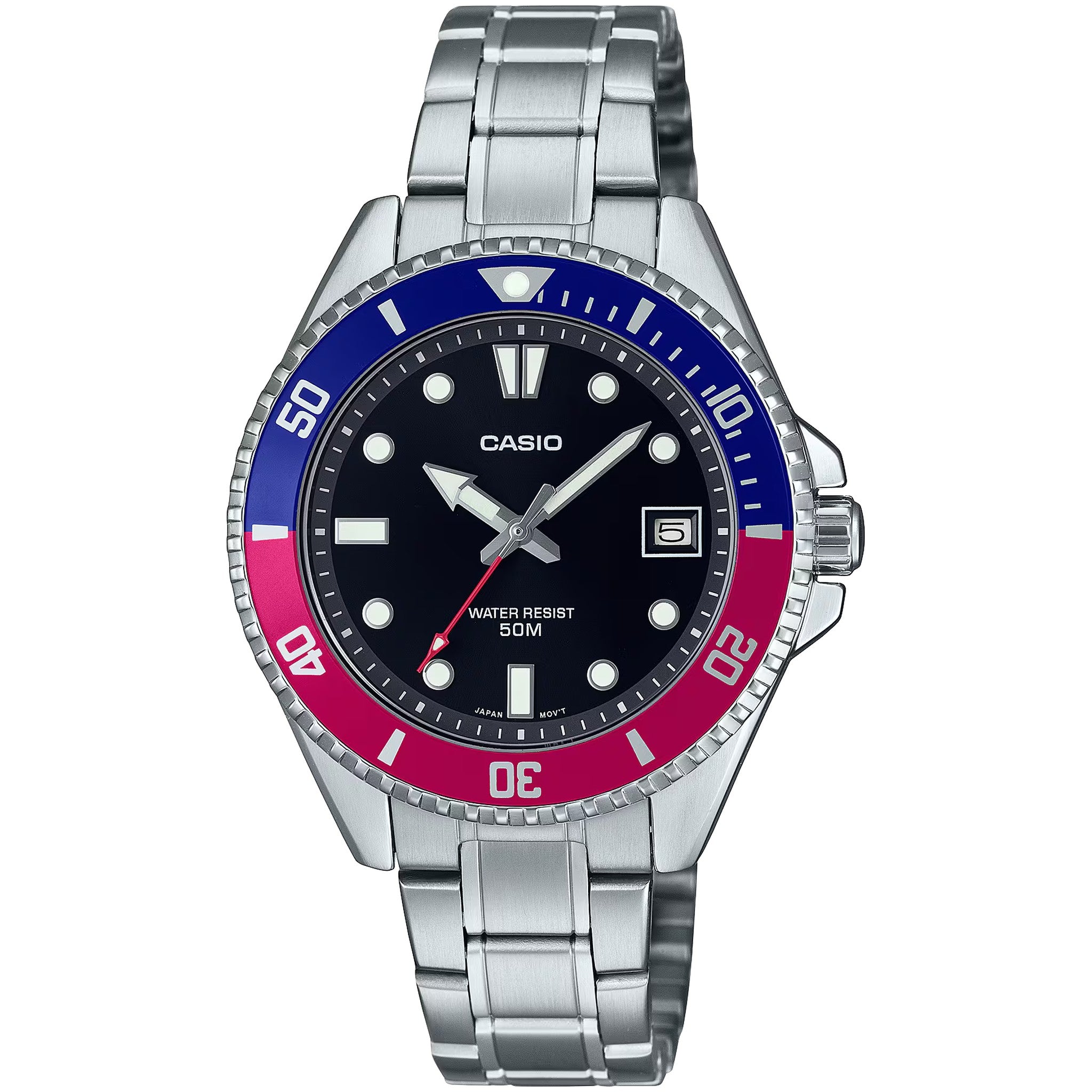 Casio Herrenuhr MDV-10D-1A3 Quarz Analog Silber Schwarz