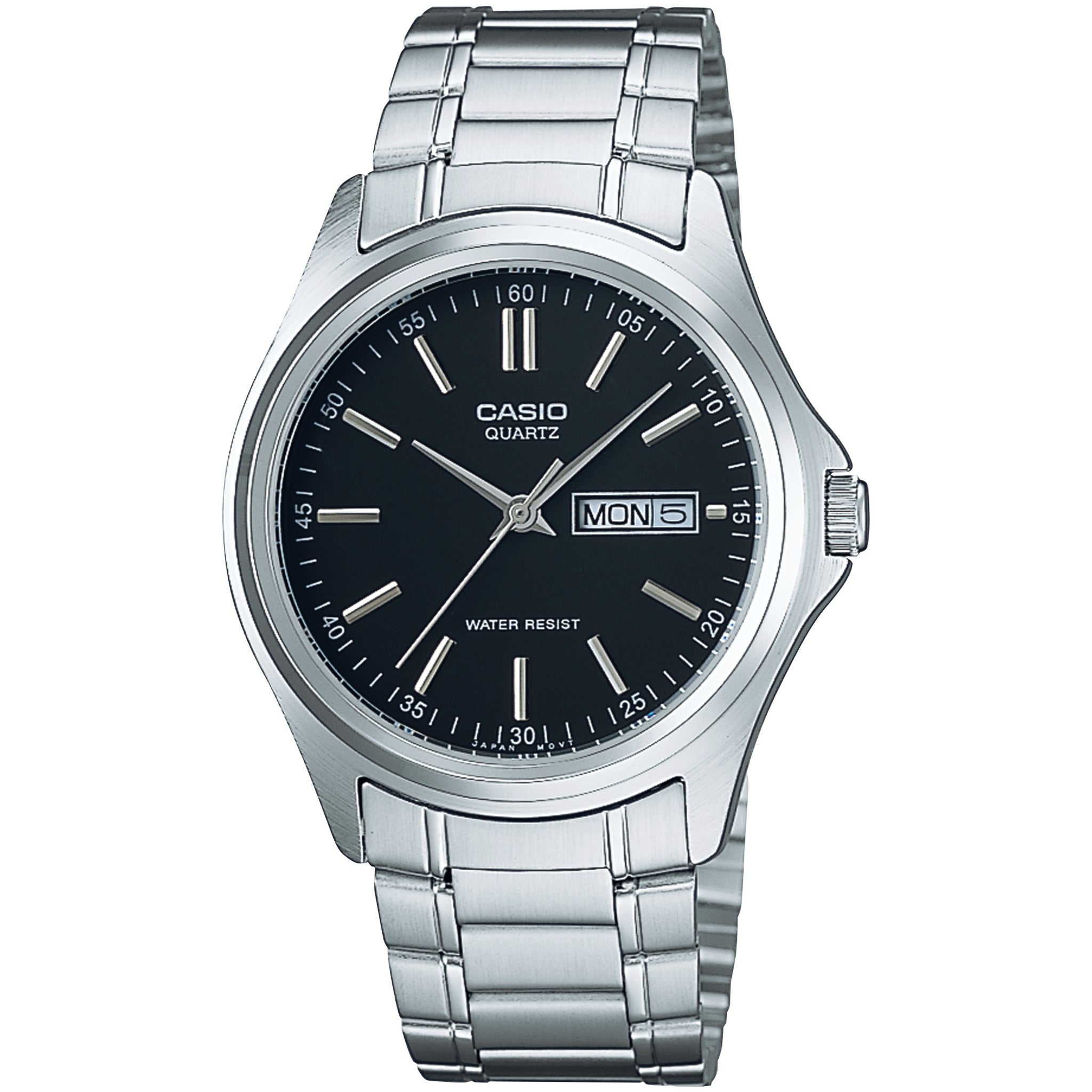 Casio Herrenuhr MTP-1239D-1A Quarz Analog Silber Schwarz