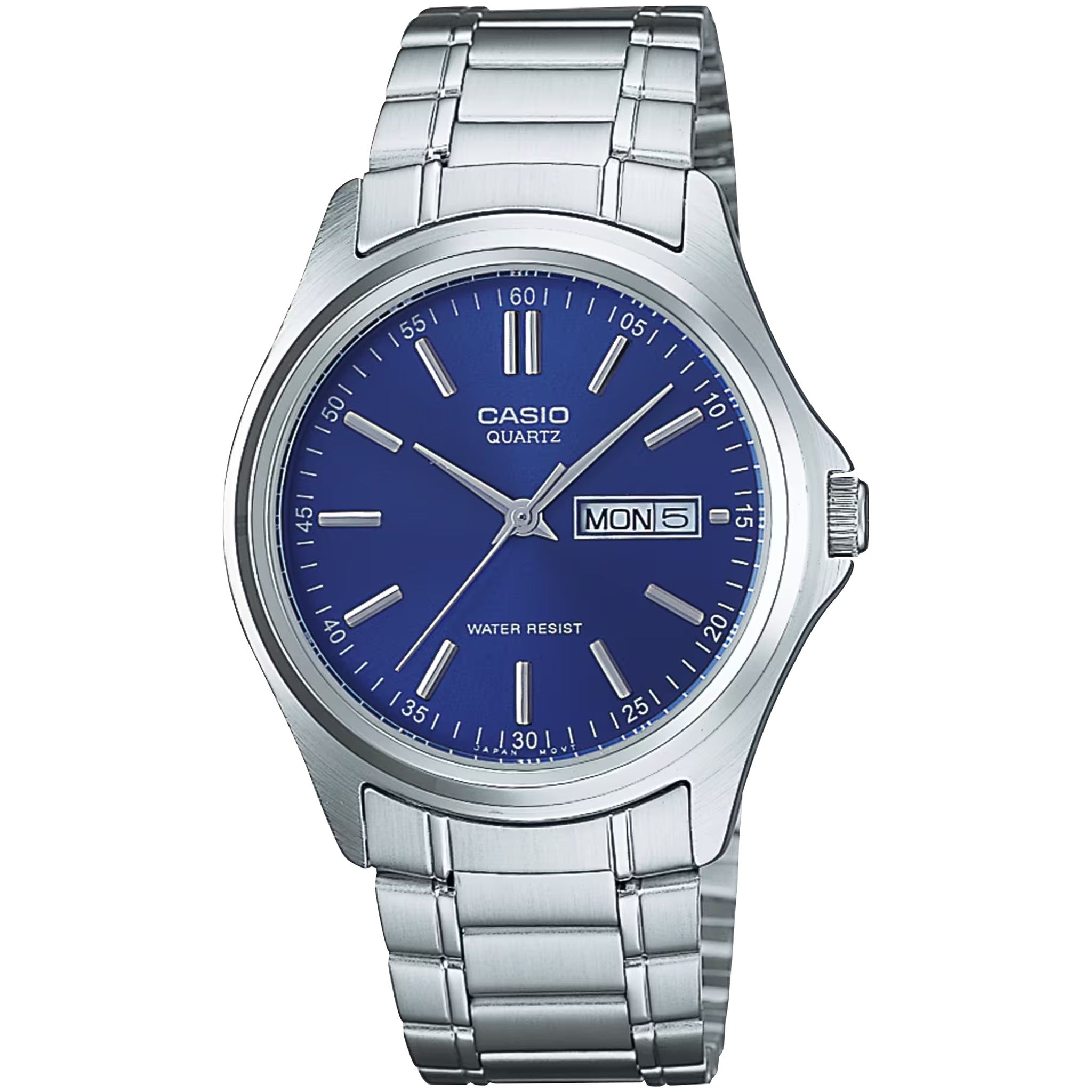 Casio Herrenuhr MTP-1239D-2A Quarz Analog Silber Blau