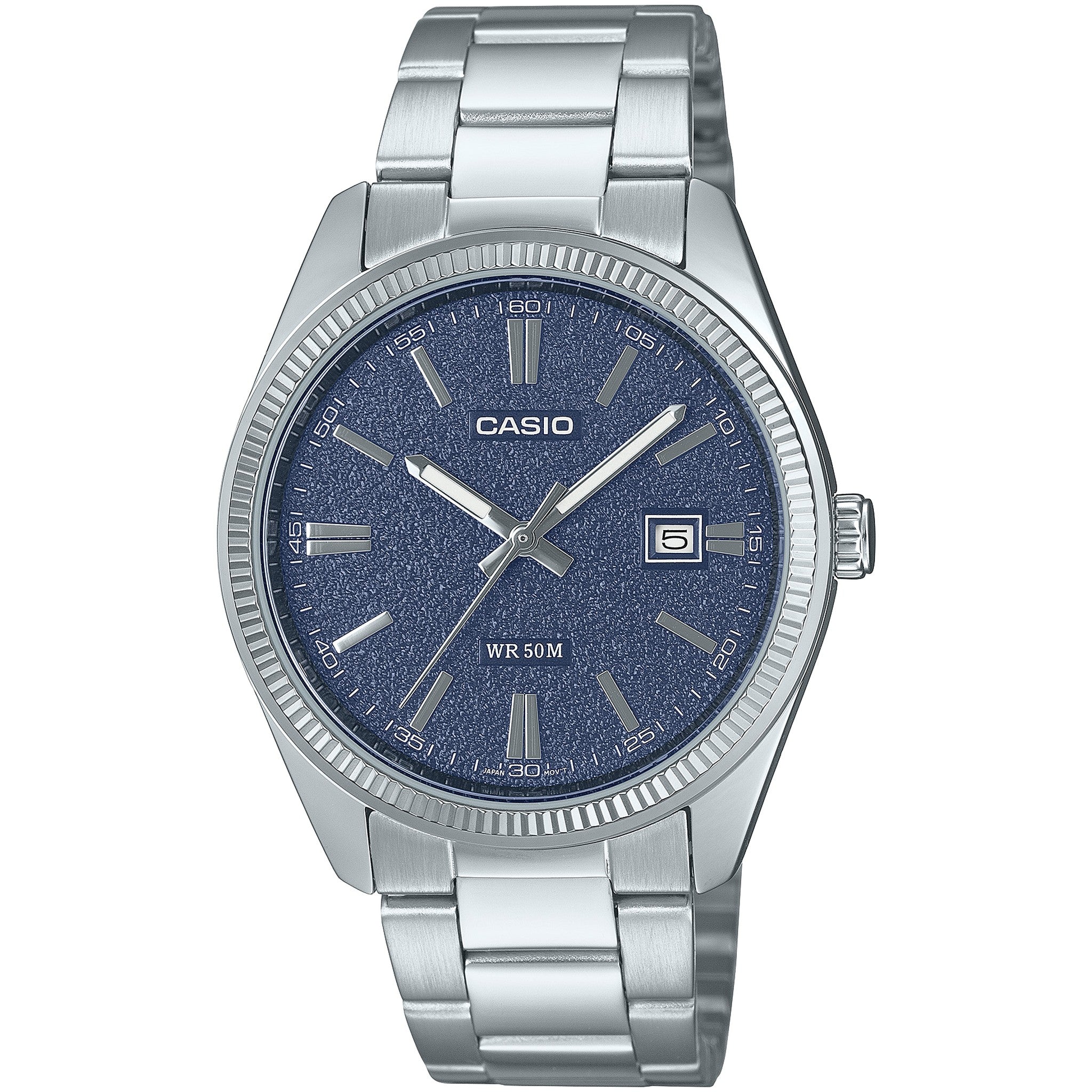 Casio Herrenuhr MTP-1302DA-2A1 Quarz Analog Silber Blau