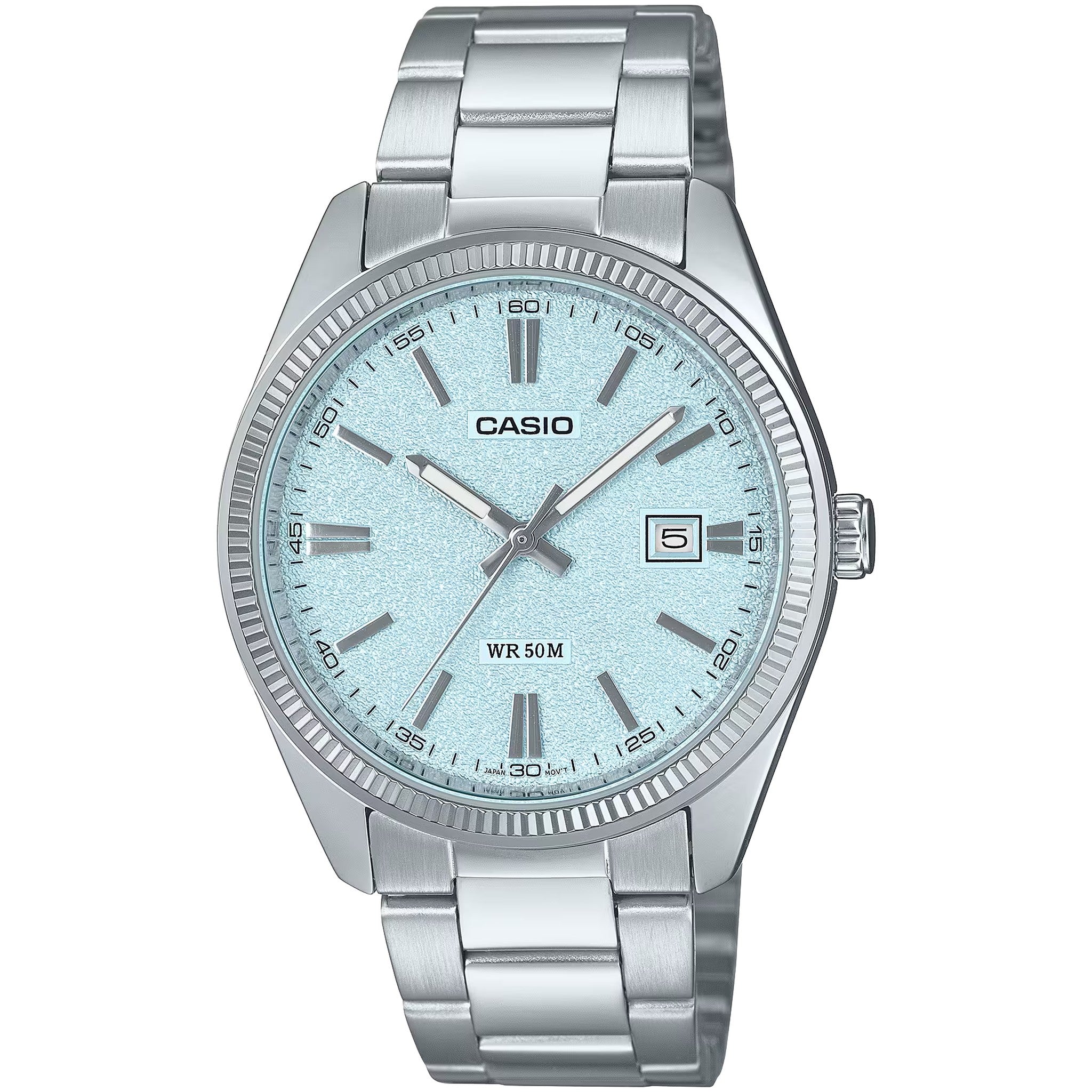 Casio Herrenuhr MTP-1302DA-2A2 Quarz Analog Silber Blau