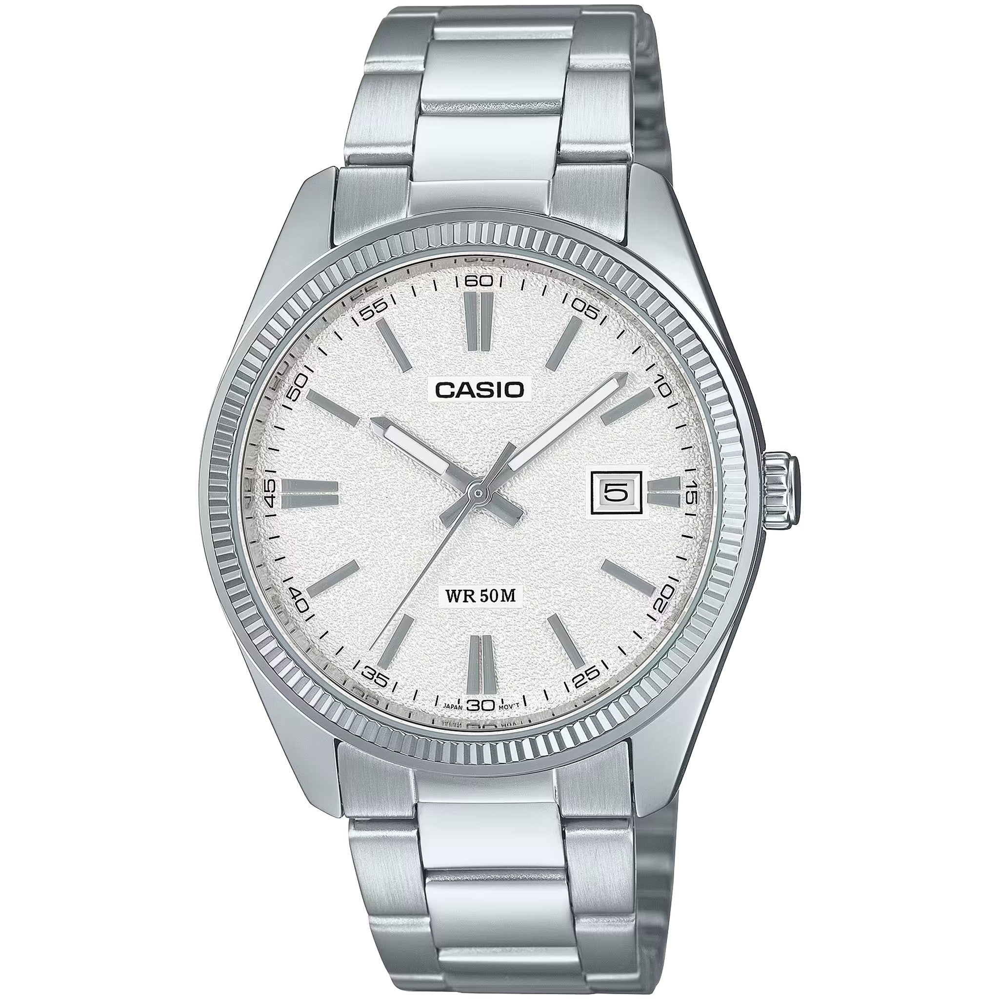 Casio Herrenuhr MTP-1302DA-7A Quarz Analog Silber Weiß