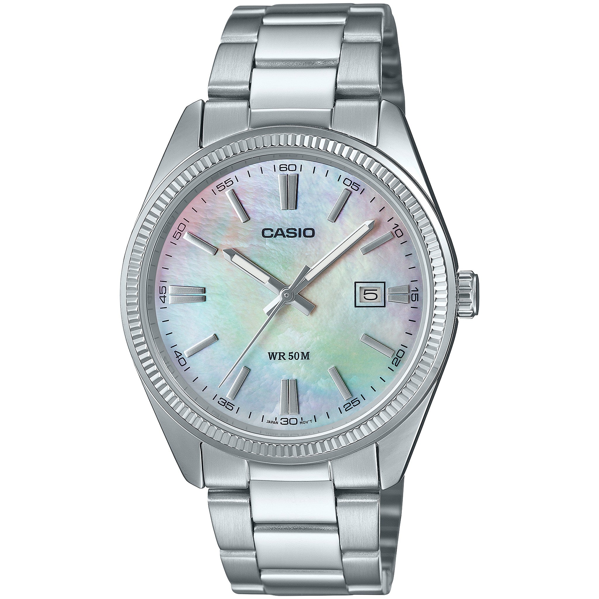 Casio Herrenuhr MTP-1302DS-7A Quarz Analog Silber Mehrfarbig