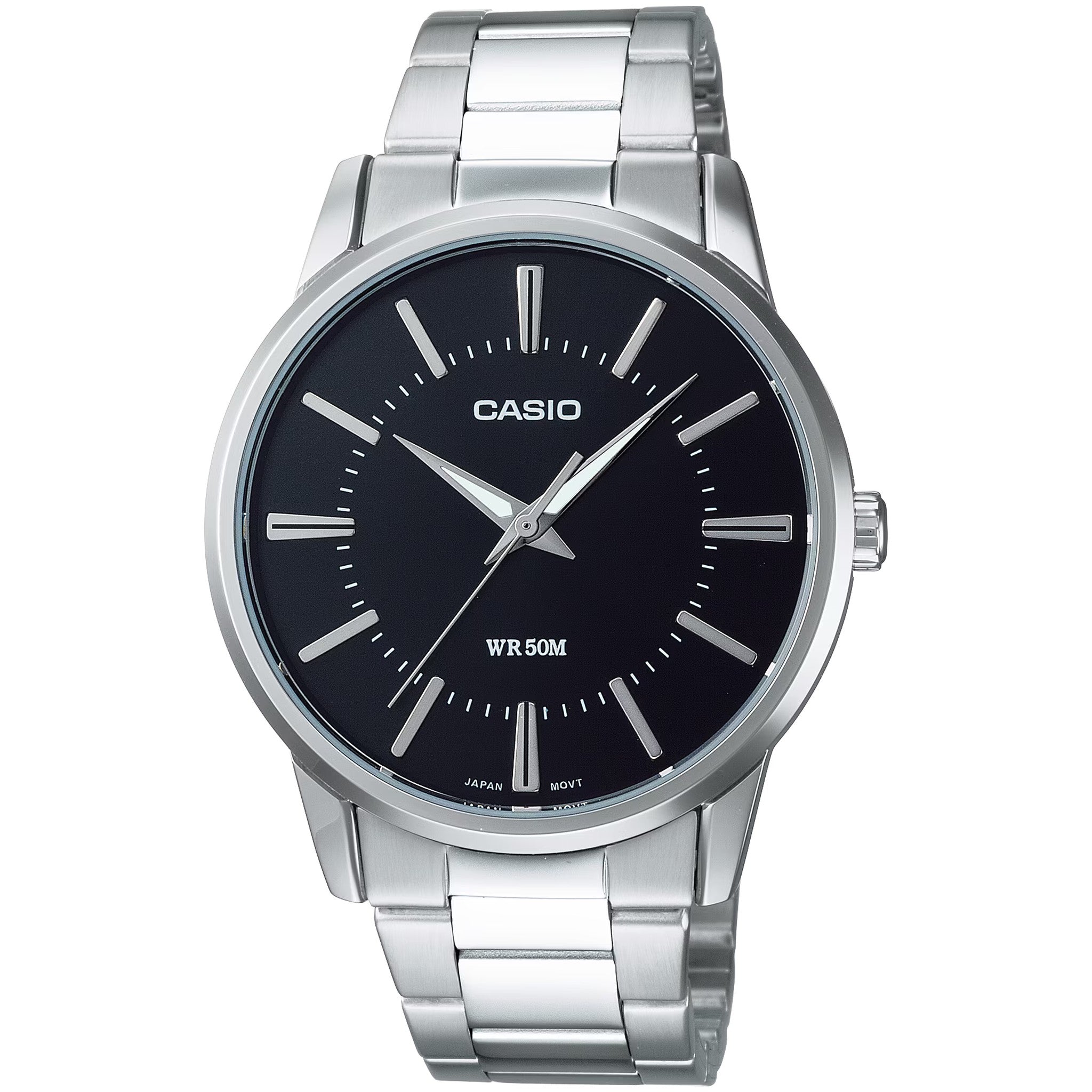 Casio Herrenuhr MTP-1303D-1A Quarz Analog Silber Schwarz