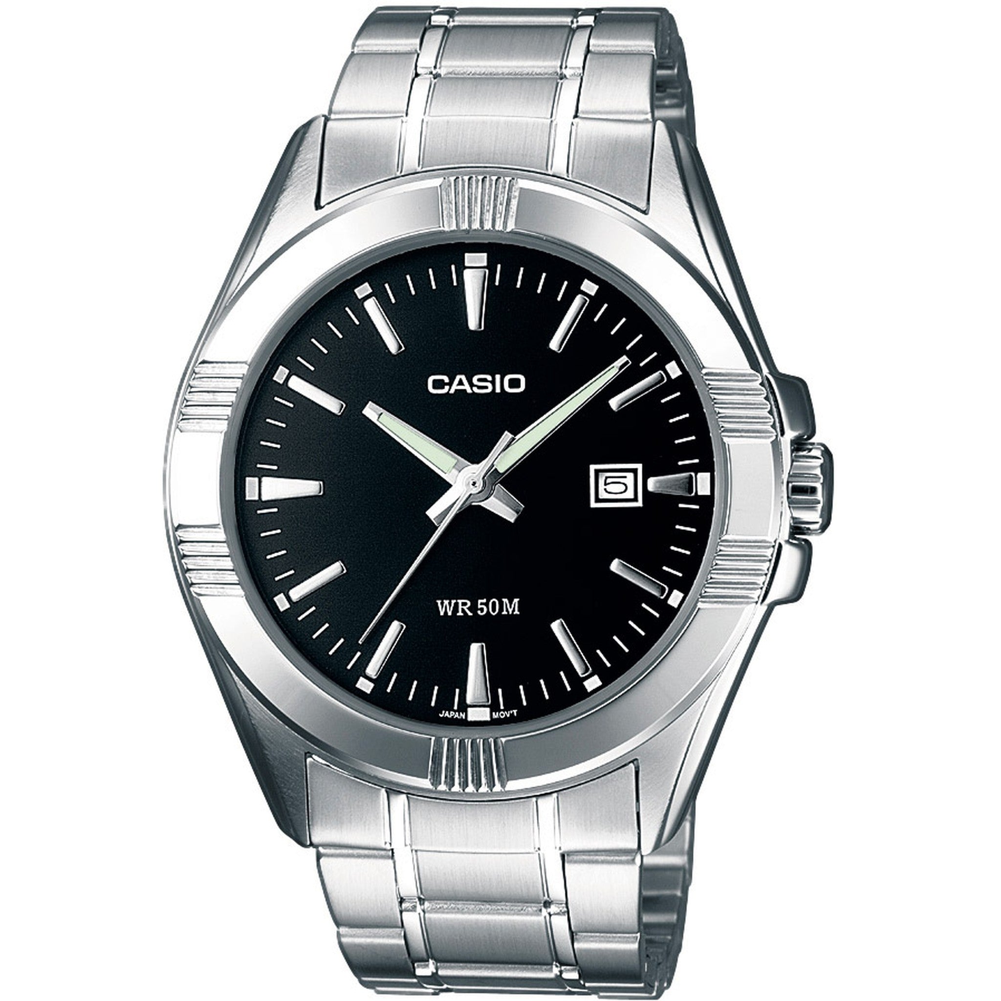 Casio Herrenuhr MTP-1308D-1A Quarz Analog Silber Schwarz